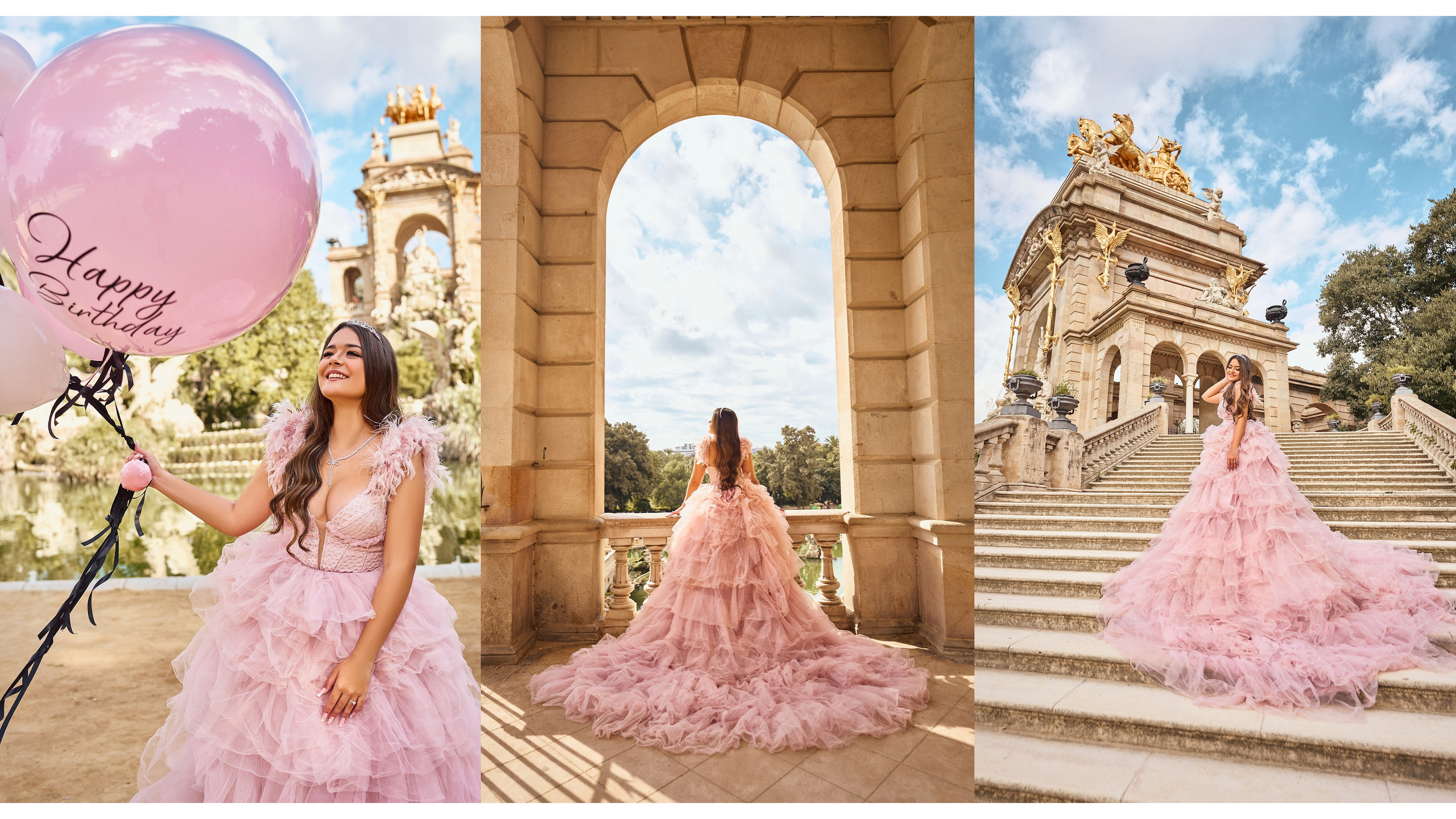 Fotógrafo de Quinceañeras en Barcelona | Sesión de 15 Años con Vestidos Únicos en Lugares Icónicos