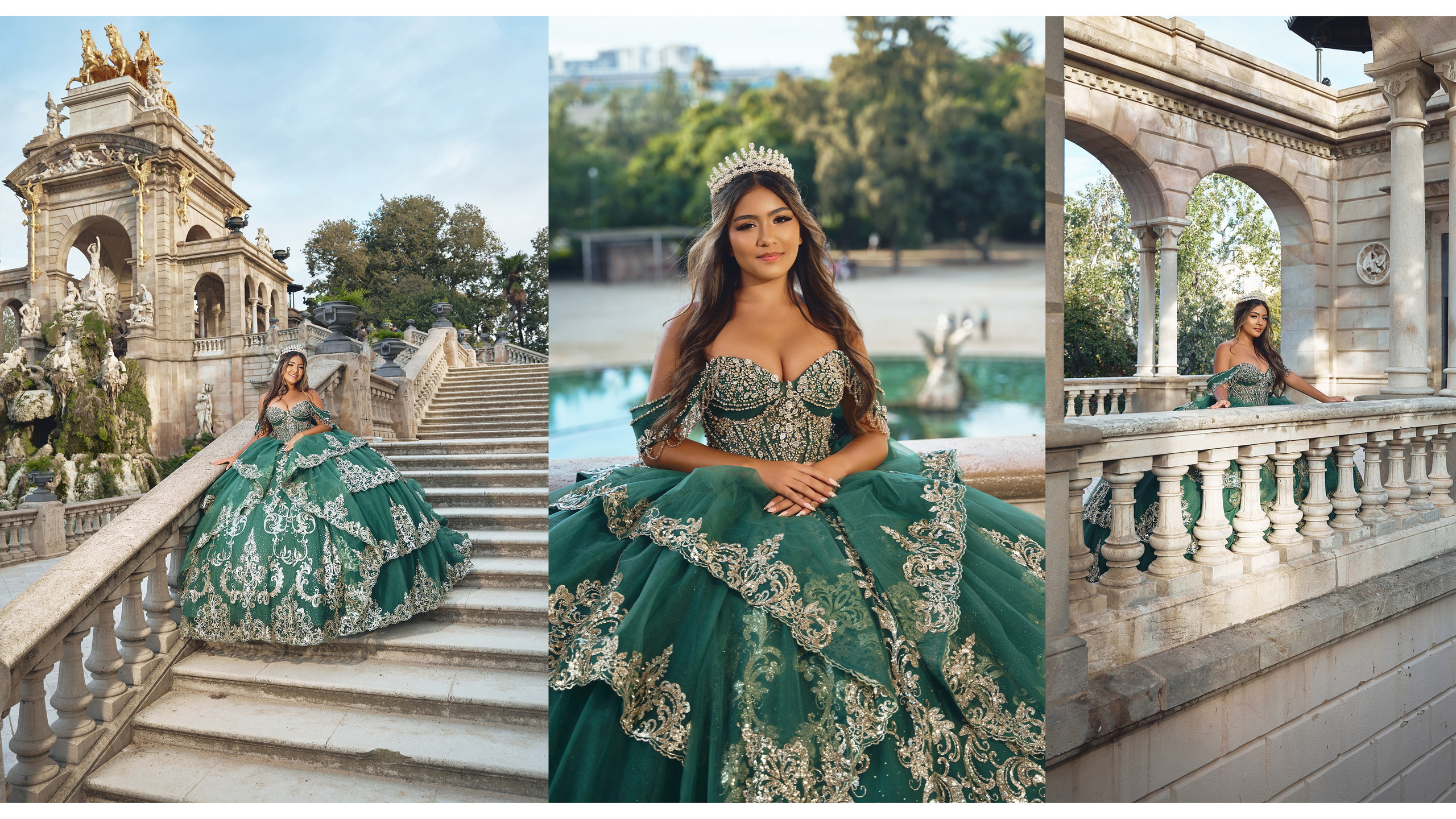 Fotógrafo de Quinceañeras en Barcelona | Sesión de 15 Años con Vestidos Únicos en Lugares Icónicos