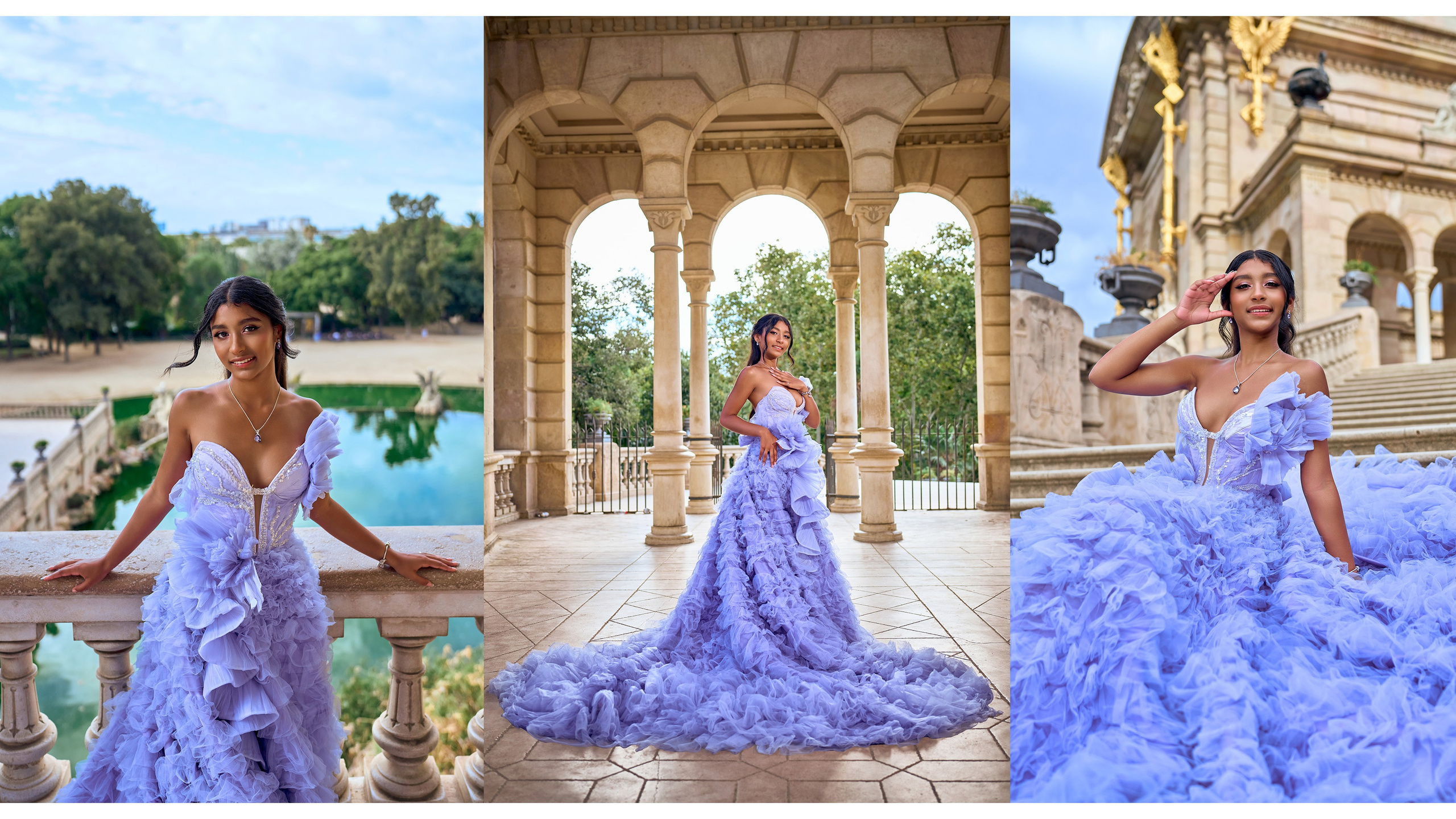 Fotógrafo de Quinceañeras en Barcelona | Sesión de 15 Años con Vestidos Únicos en Lugares Icónicos