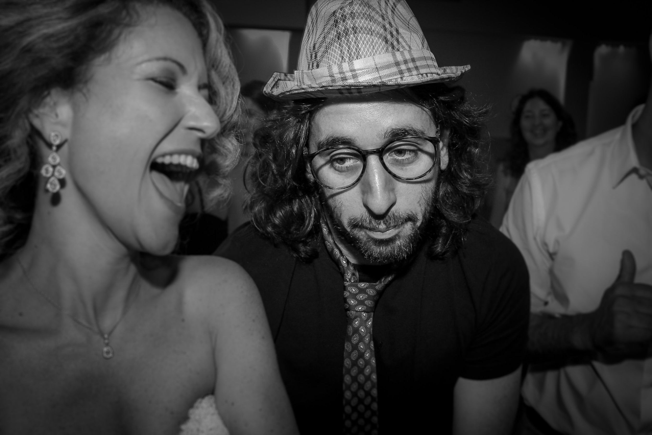 Candid moment of wedding guests on the dance floor in Israel