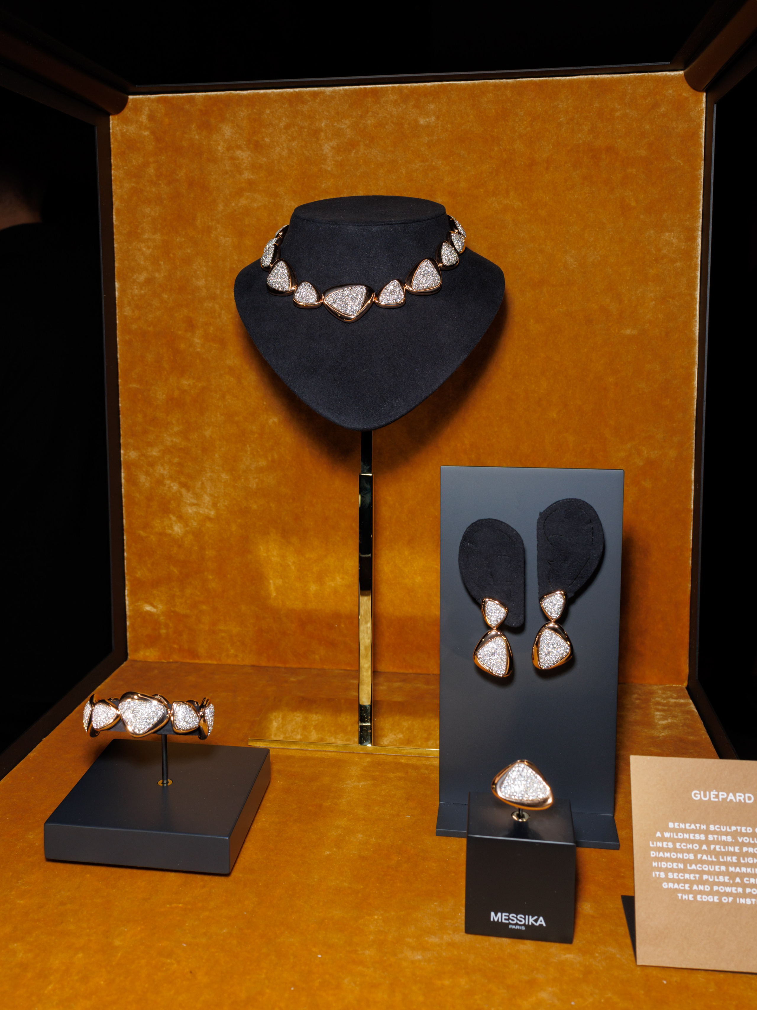 Jewelry display under spotlights – luxury product showcase