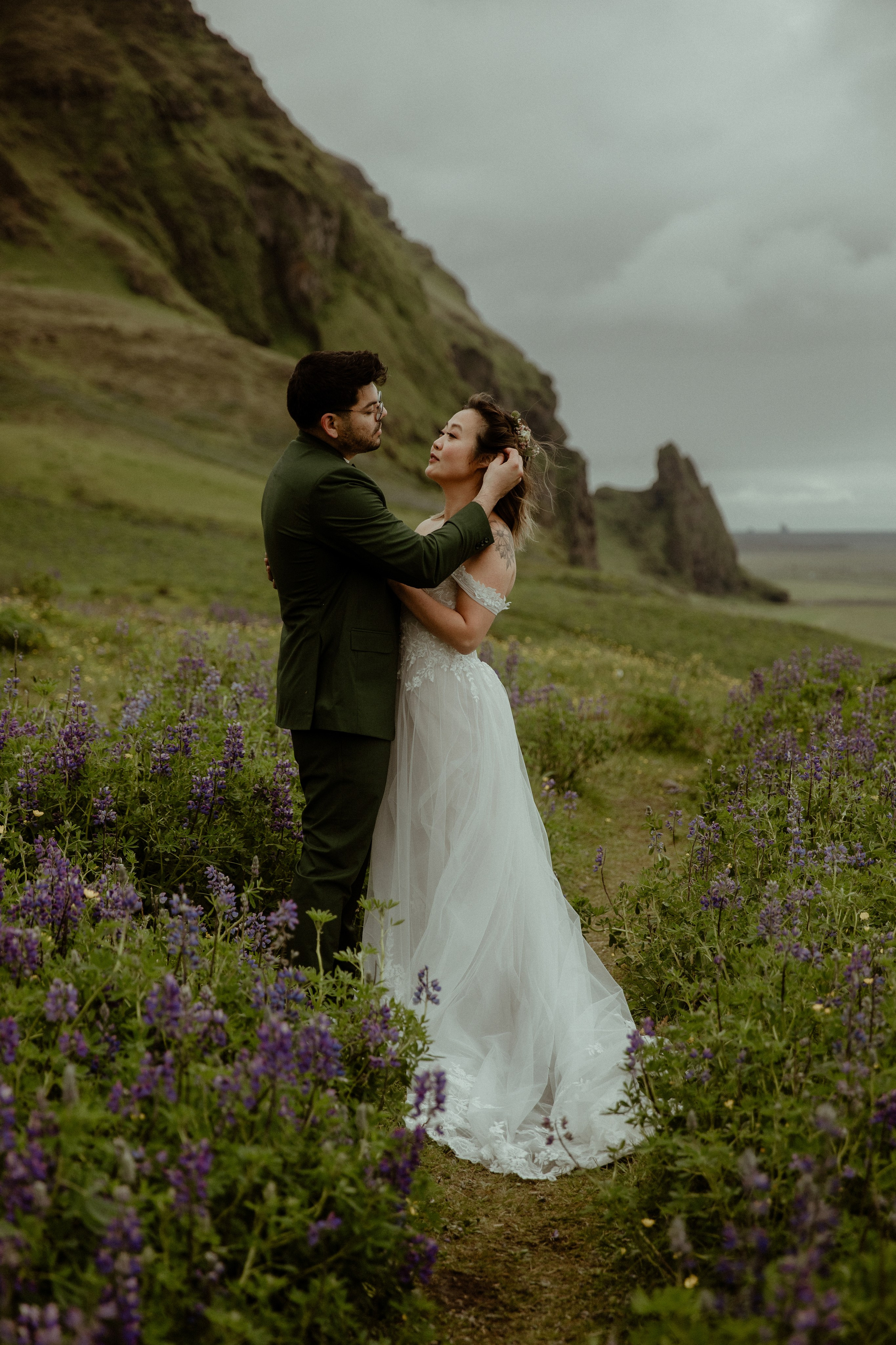 Elopement at Kvernufoss Waterfall. Iceland elopement photographer & videographer