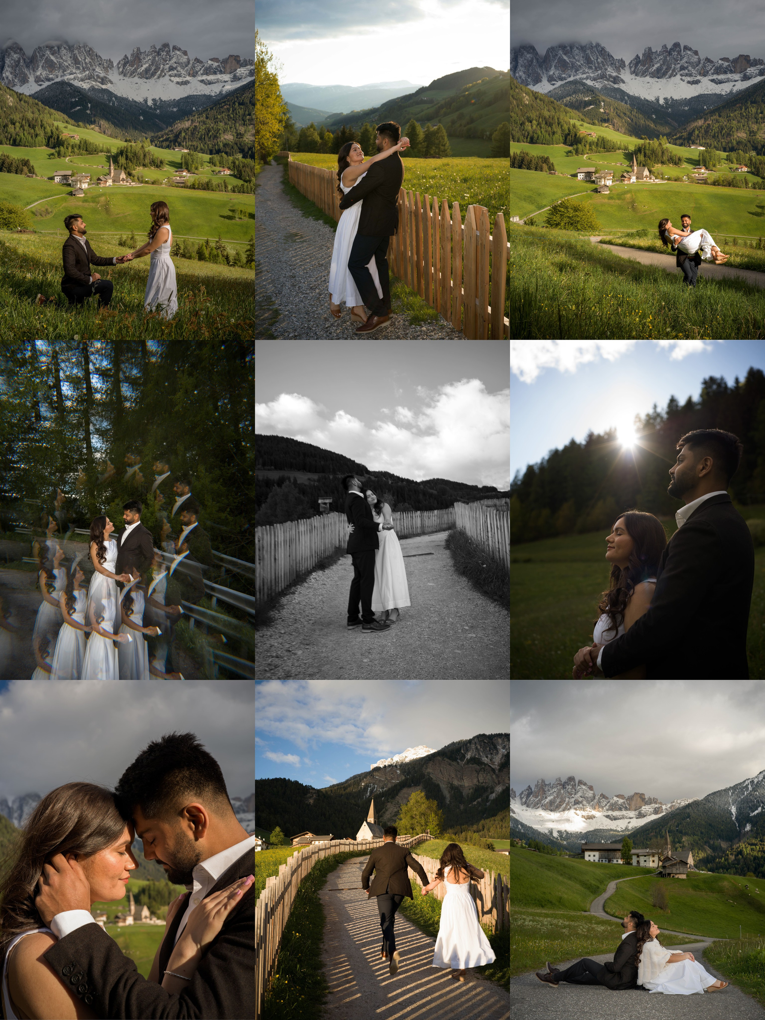 Proposal, Santa Maddalena Church, the Dolomites