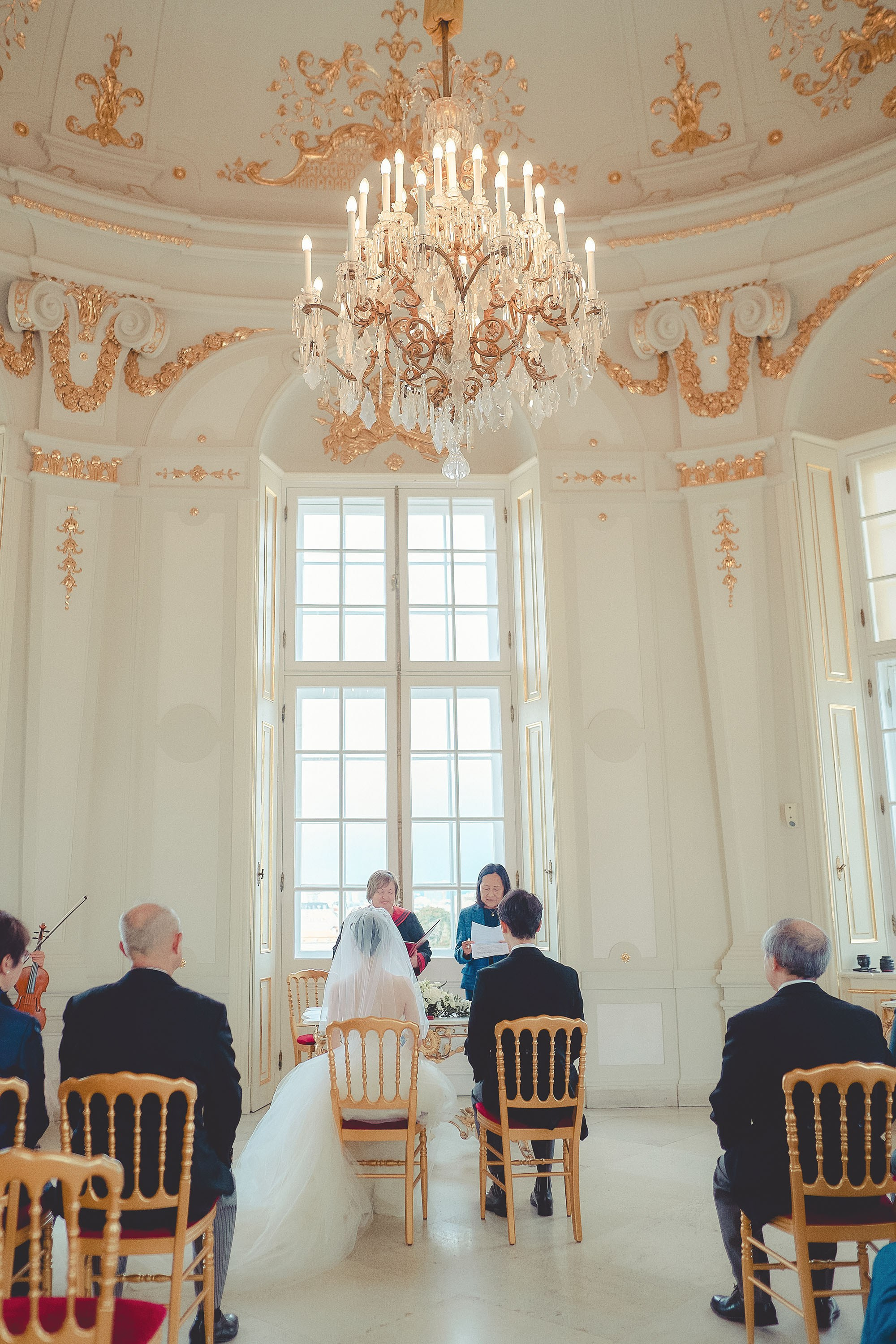 The oppulent and historic baroque Belvedere Palace wedding hall also known as the Octagon.