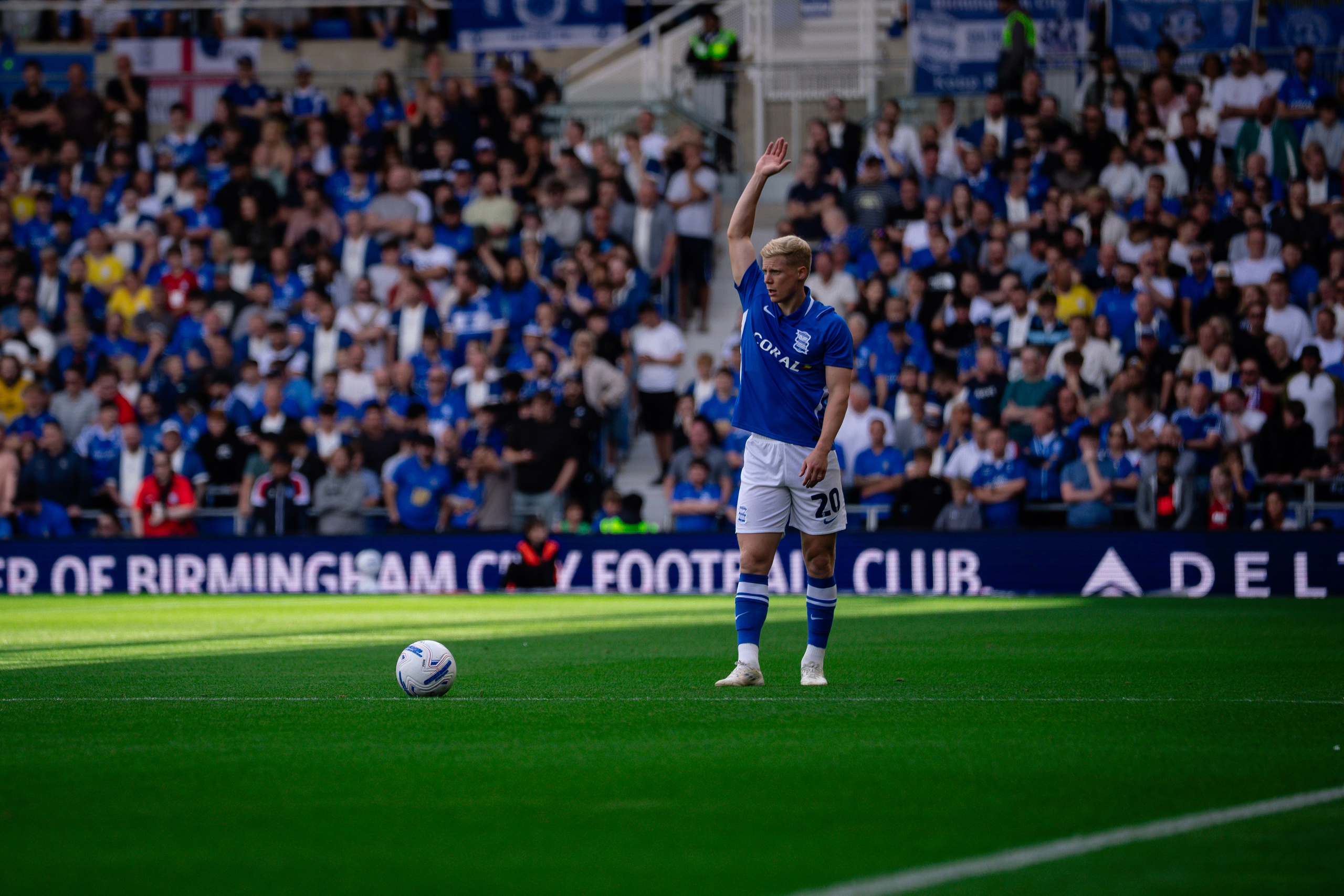 Wide view of Birmingham City v Bristol City during the Championship match at St Andrew’s.
