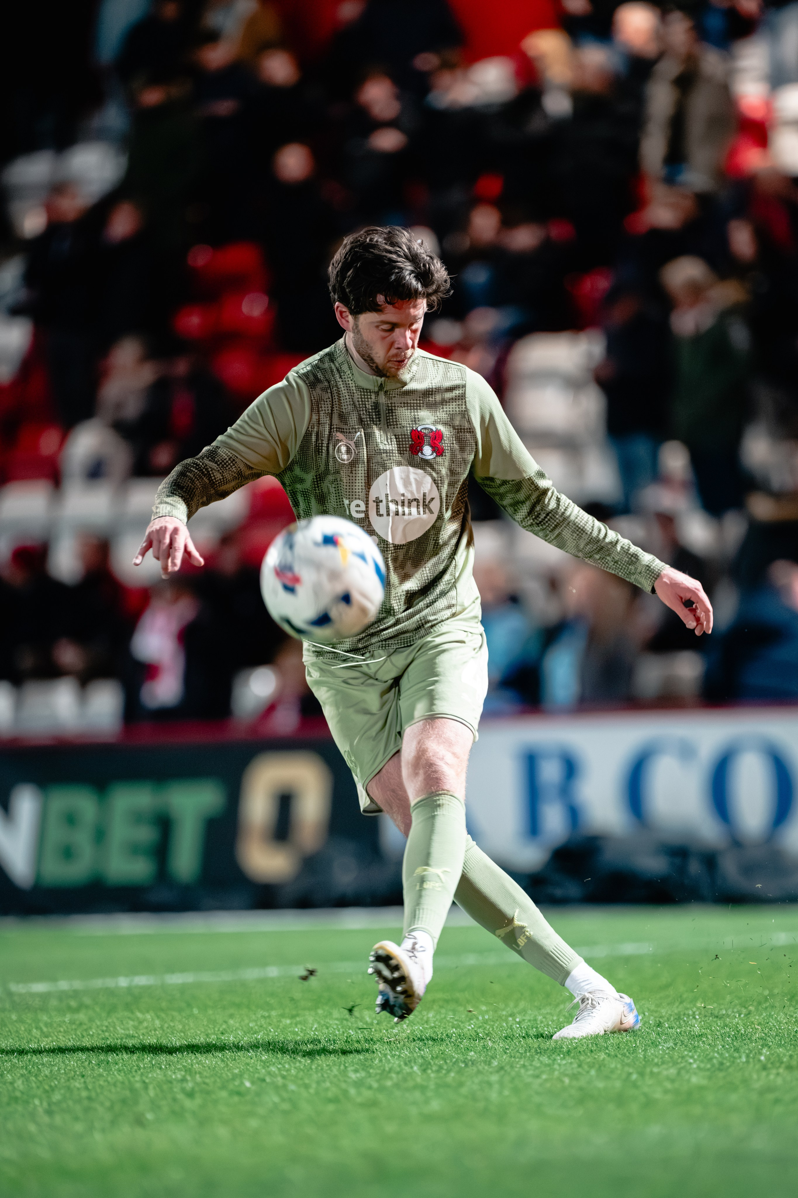 Leyton Orient player carrying the ball during the League One match against Stevenage on 10 March 2026