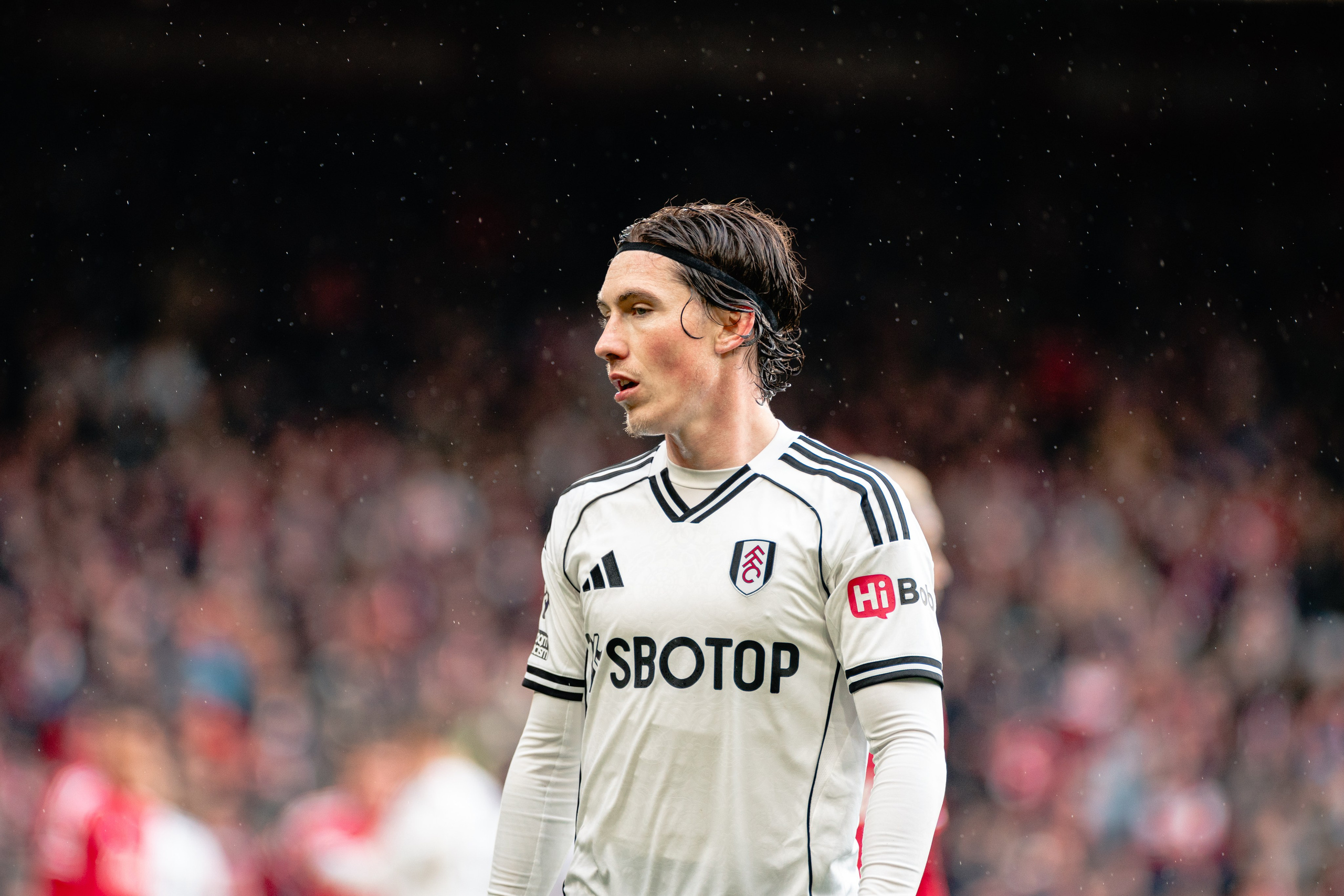Fulham player photographed during the Premier League match against Nottingham Forest at the City Ground