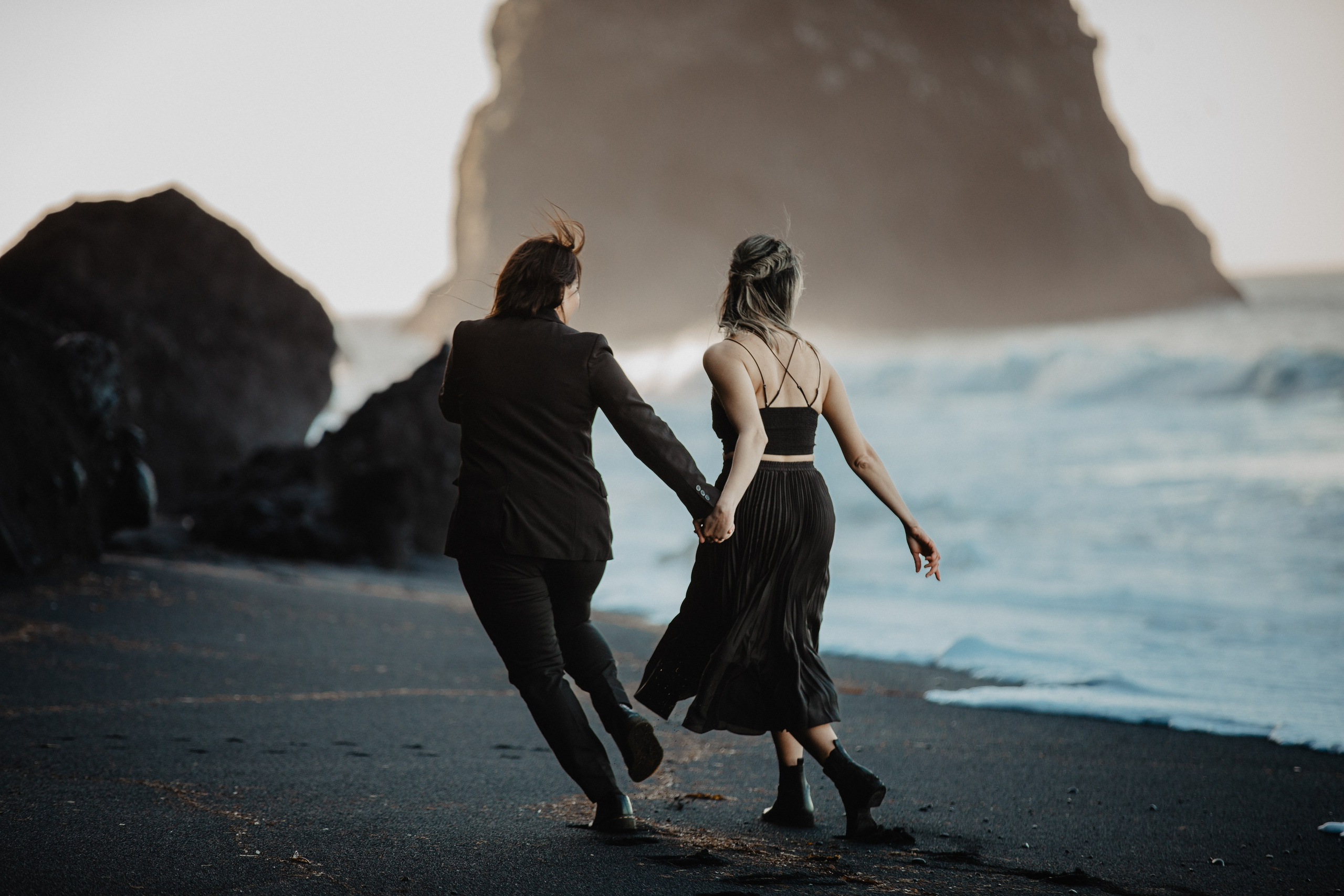 Same Sex Wedding at Iceland Black Sand Beach. Iceland elopement photographer & videographer