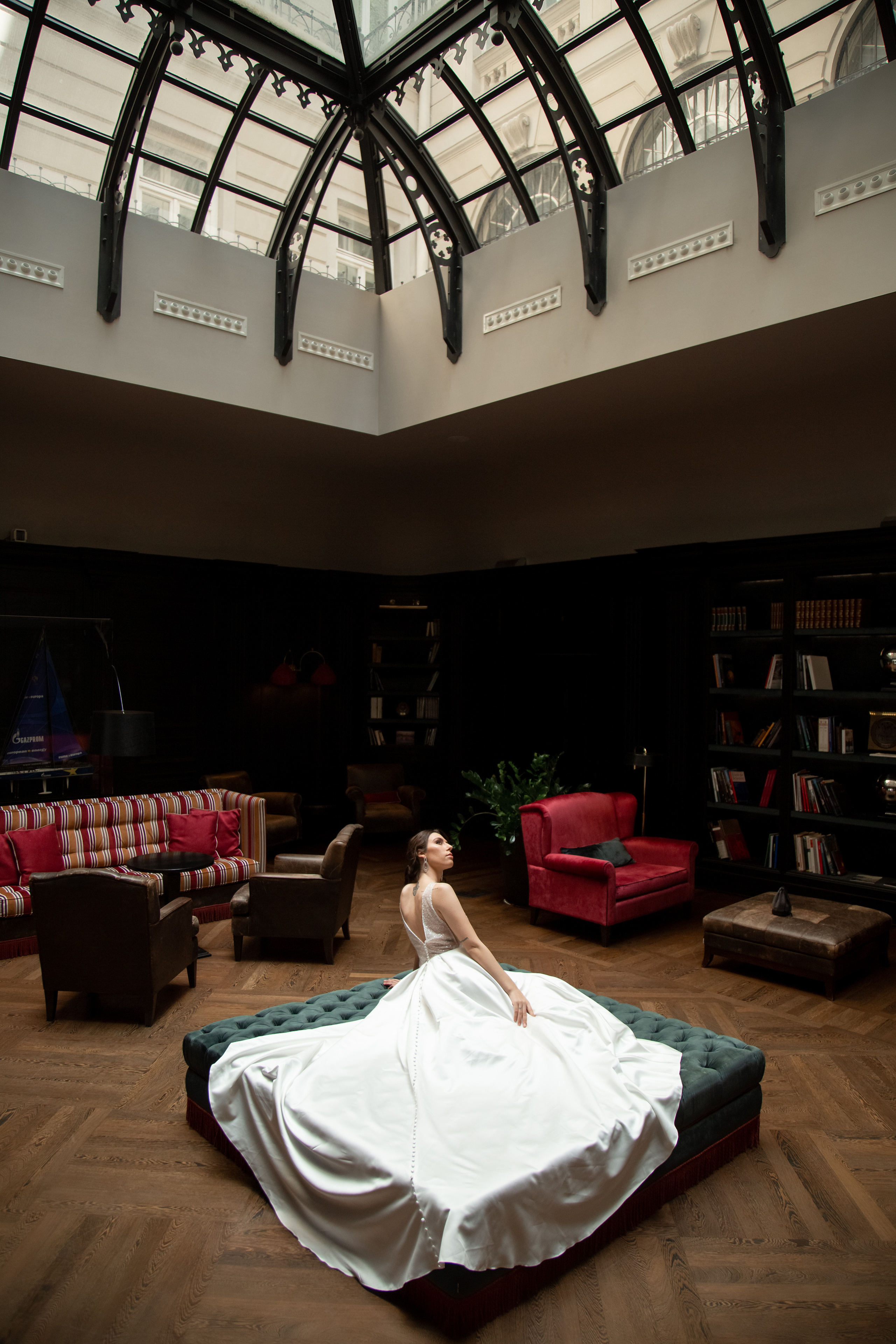 Gorgeous bride on the sofa