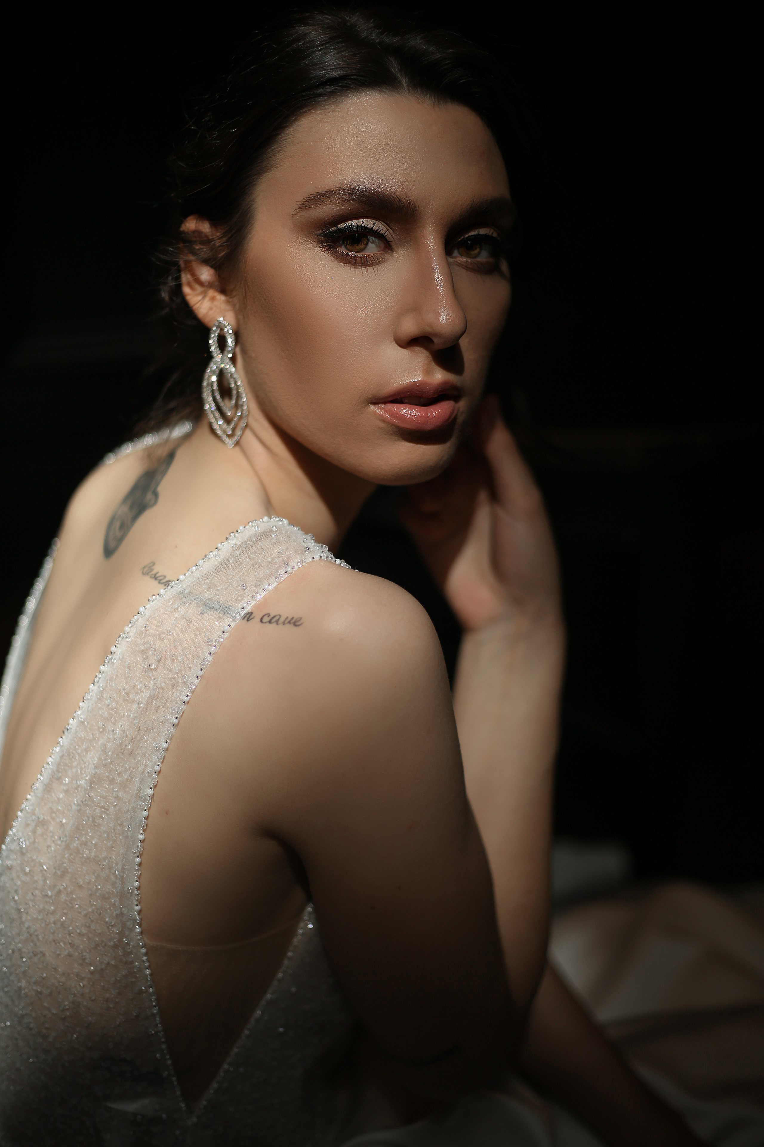 close up bridal portrait