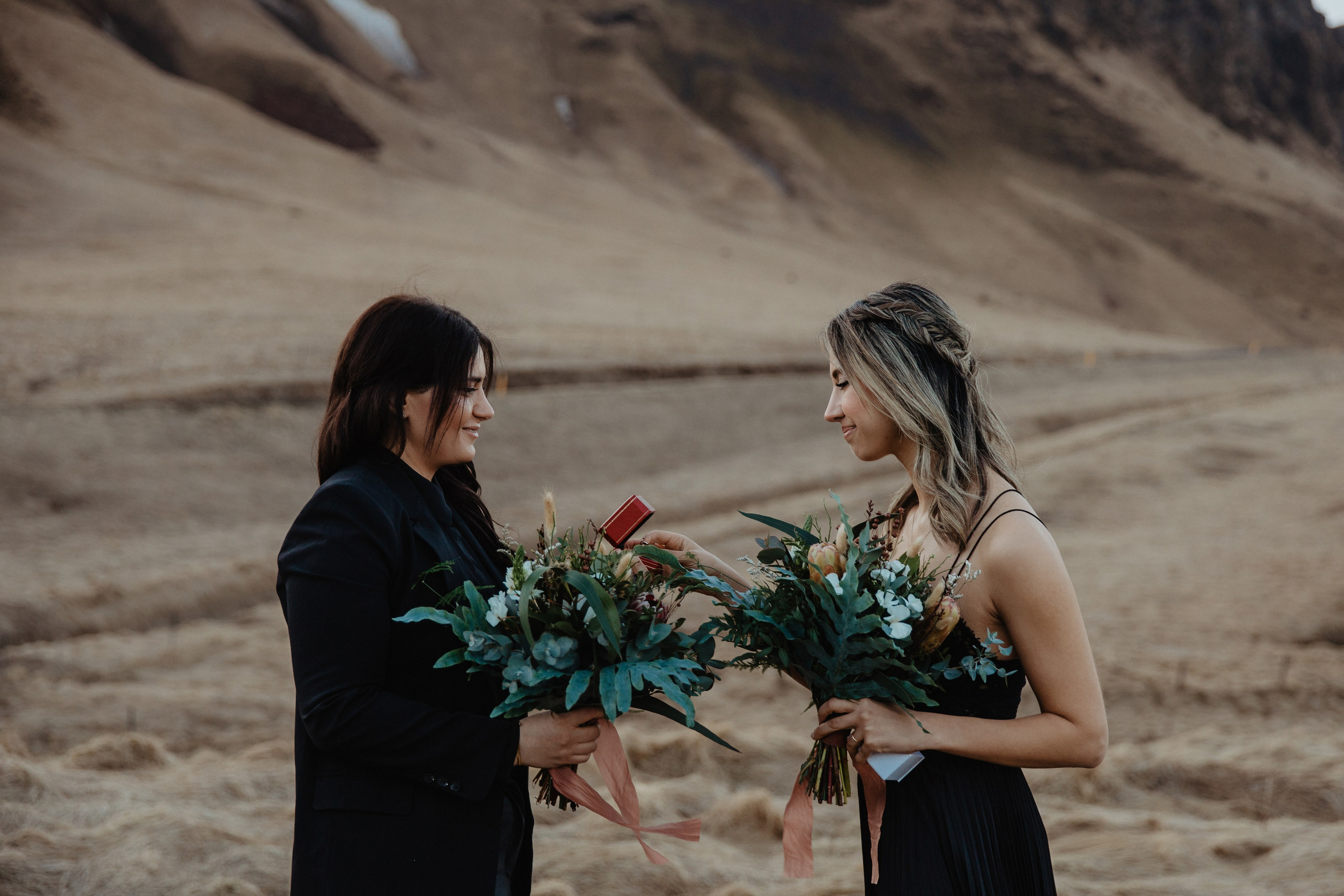 Same Sex Wedding at Iceland Black Sand Beach. Iceland elopement photographer & videographer