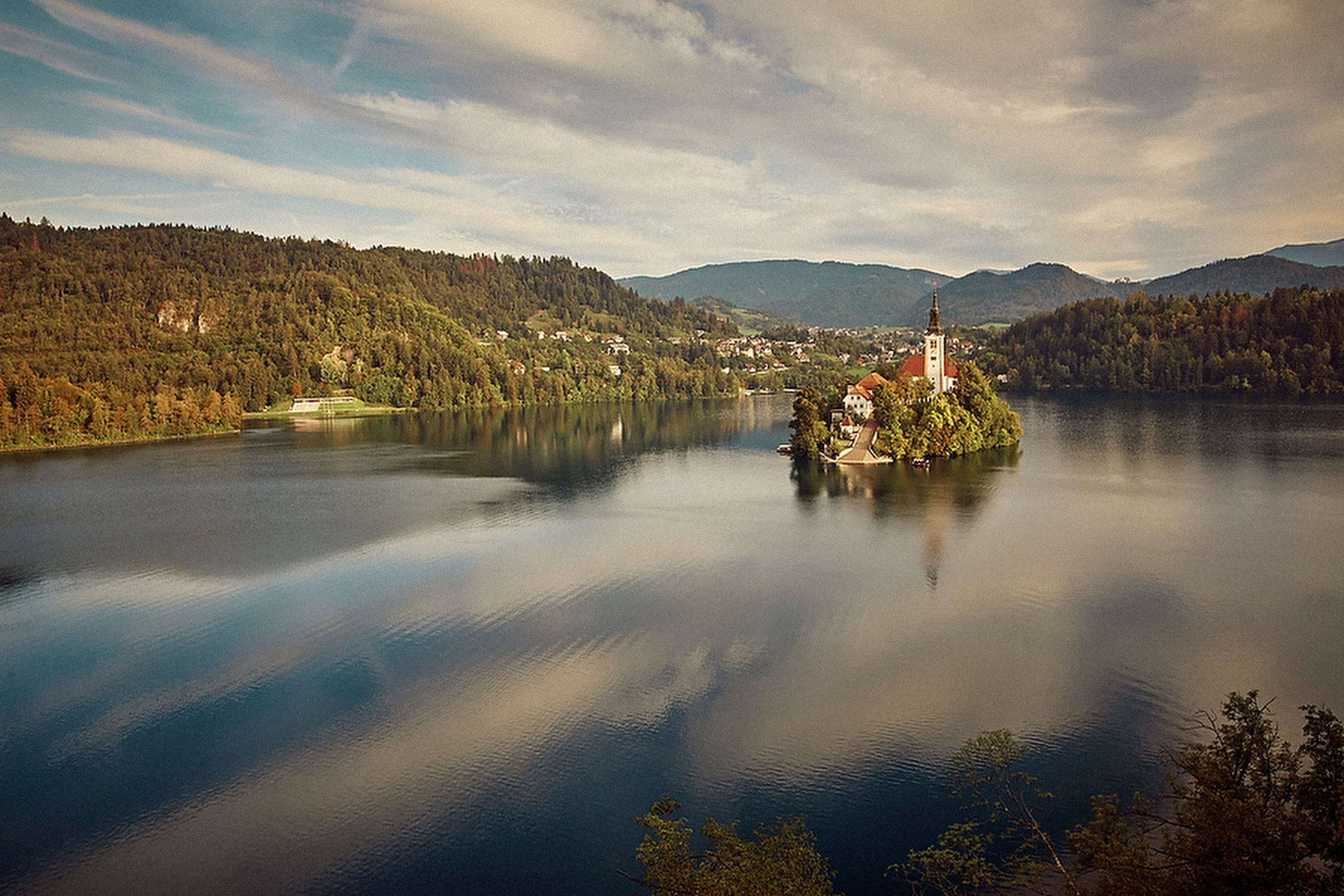 Pilgrimage Church of the Assumption of Maria on a sunny summer day at Lake Bled, Slovenia