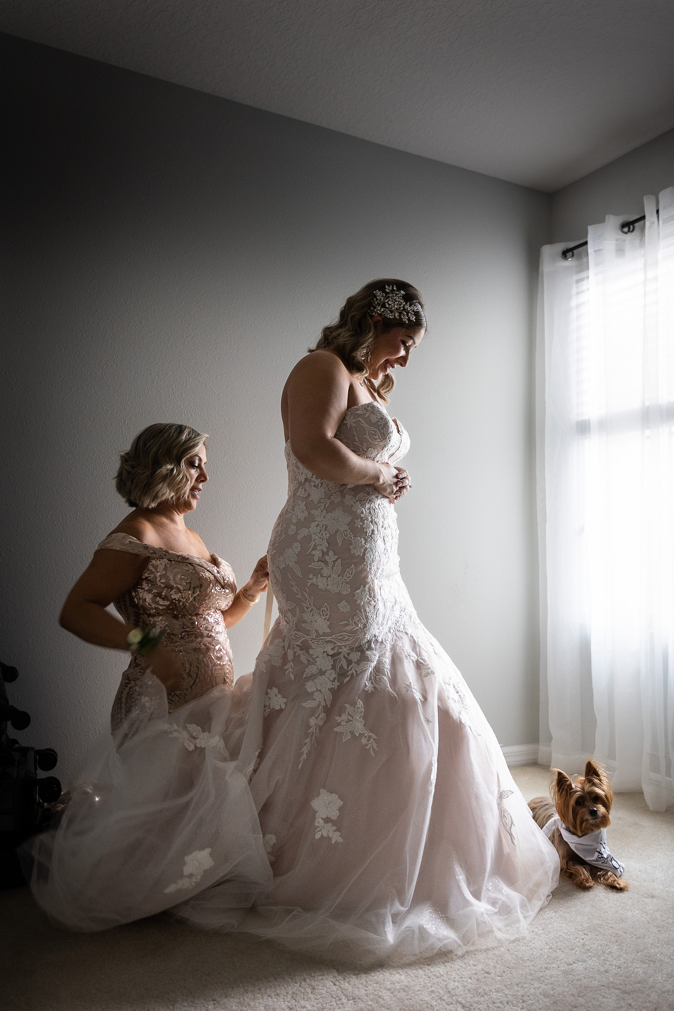 mother of the bride and getting ready