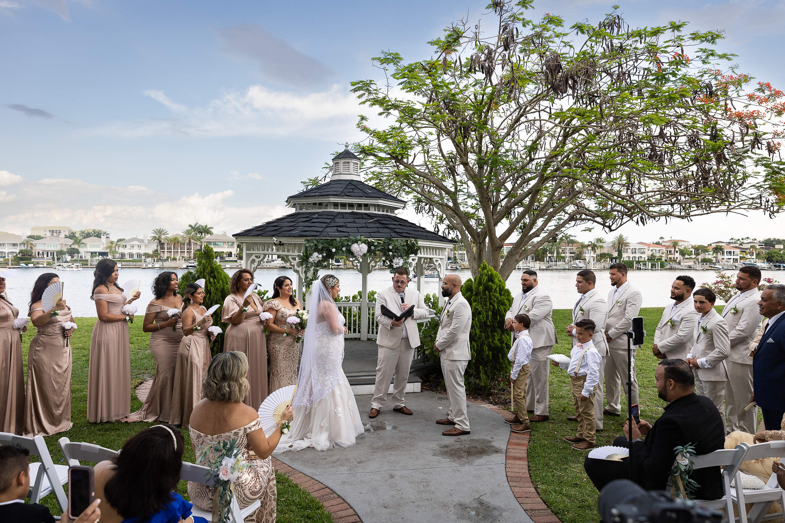 Wedding ceremony at Davis Island Garden Club, Tampa, FL