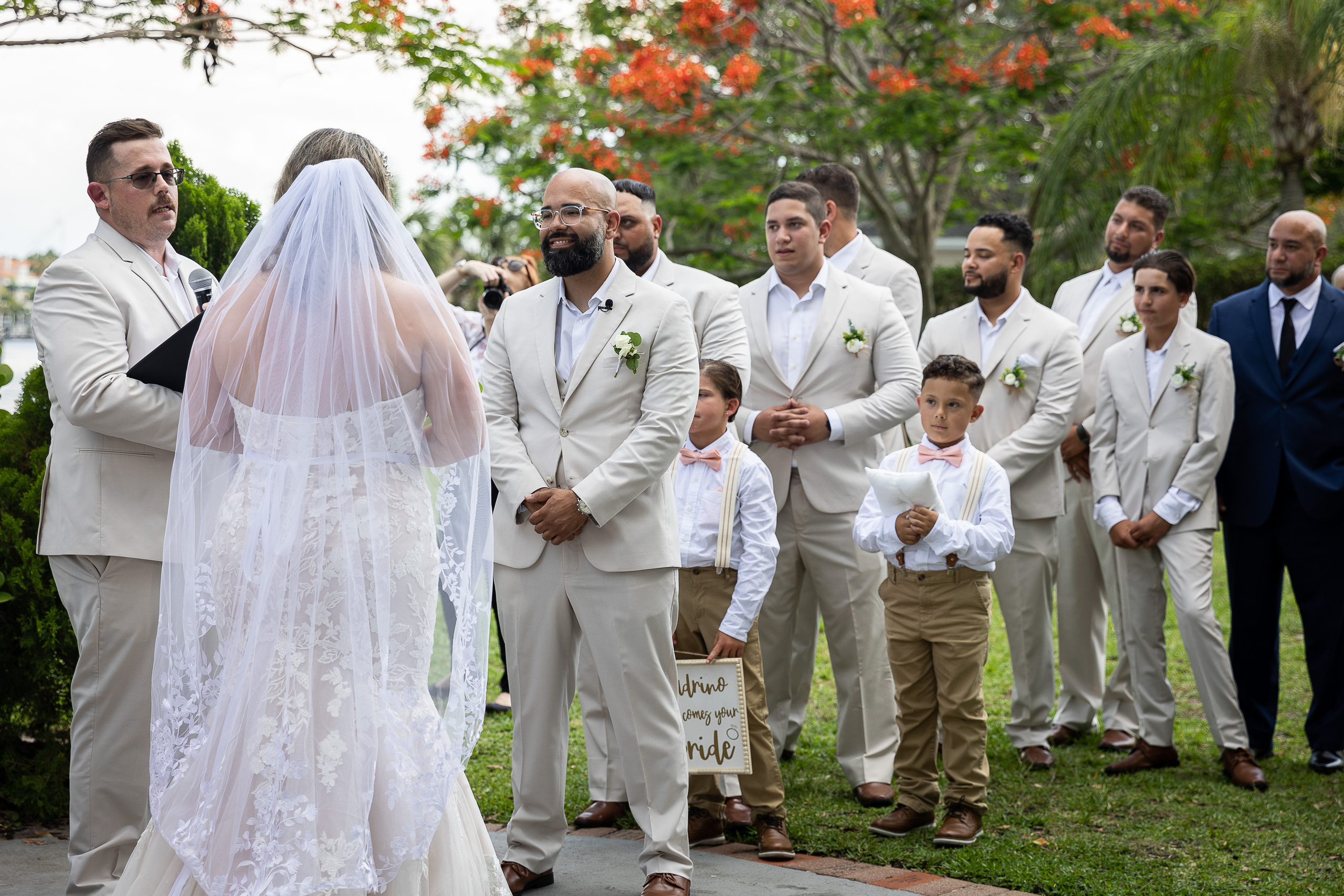 Wedding ceremony at Davis Island Garden Club, Tampa, FL