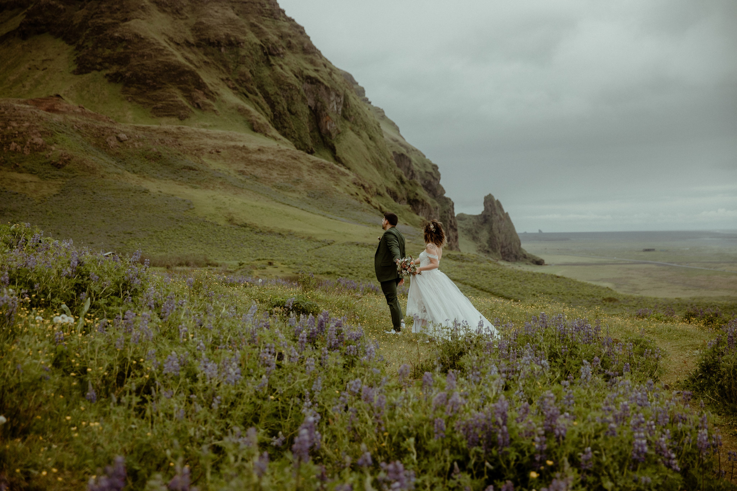 Elopement at Kvernufoss Waterfall. Iceland elopement photographer & videographer
