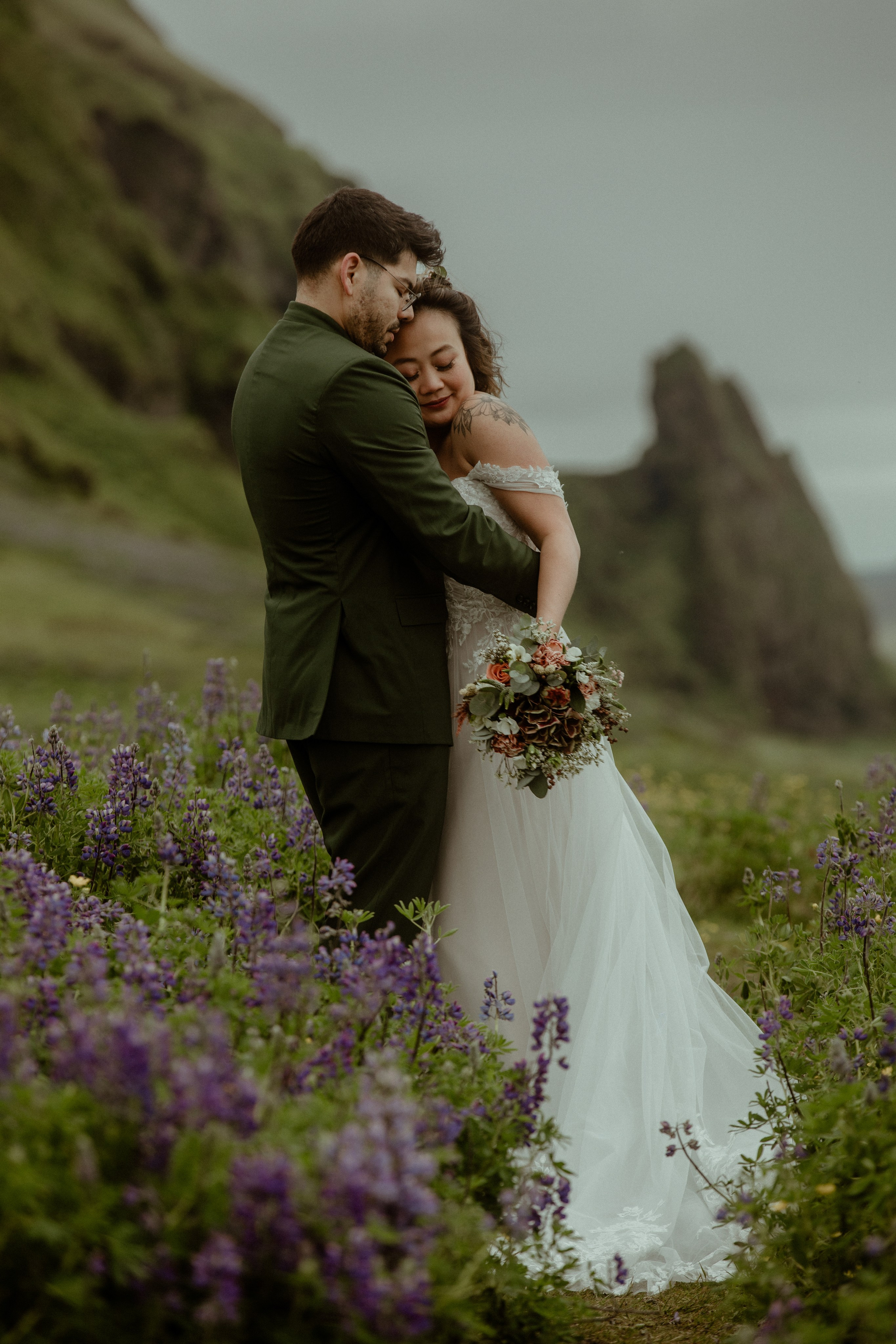 Elopement at Kvernufoss Waterfall. Iceland elopement photographer & videographer