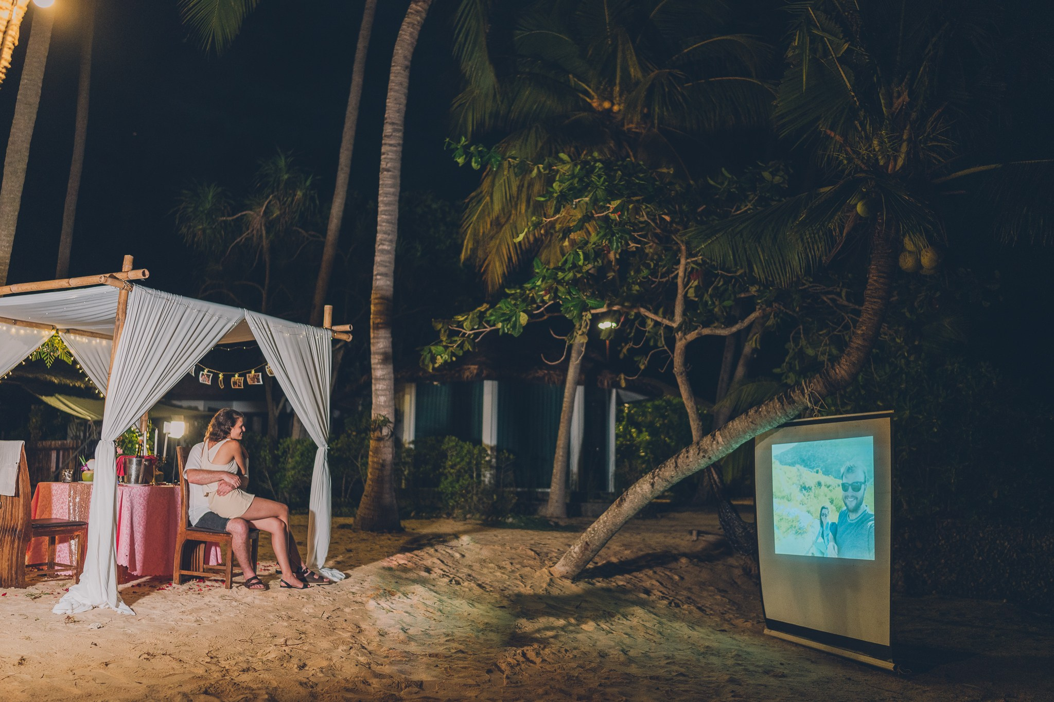 Private cinema. Romantic proposal on Koh Samui, Thailand