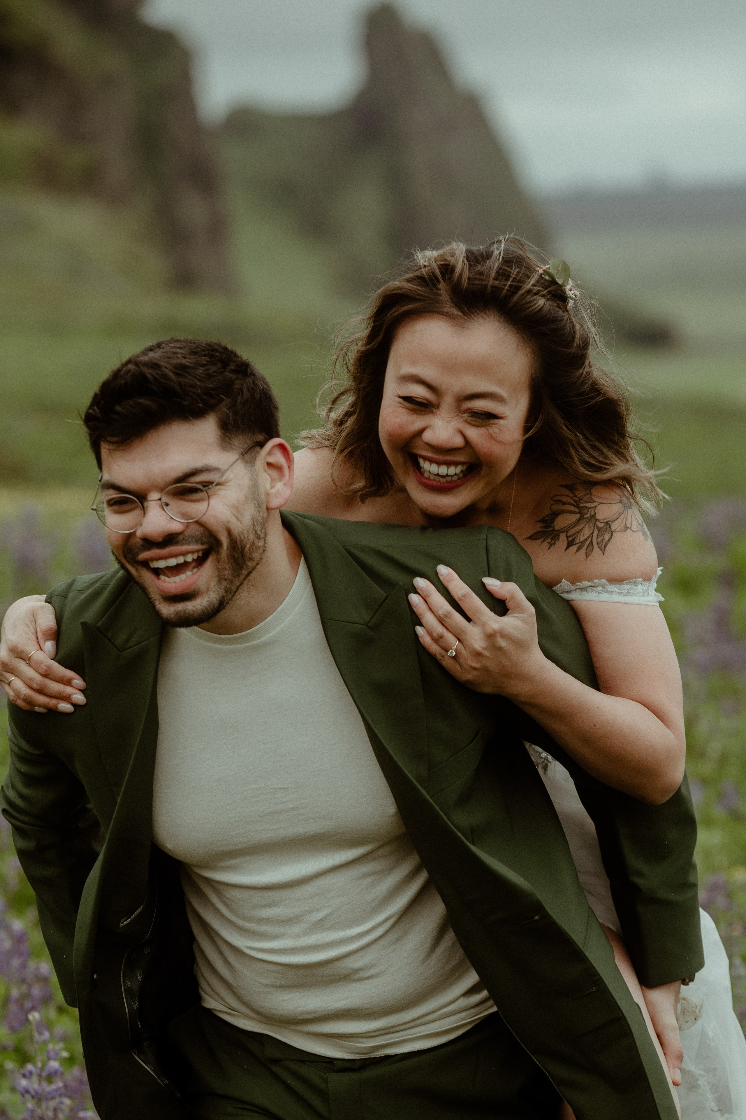 Elopement at Kvernufoss Waterfall. Iceland elopement photographer & videographer