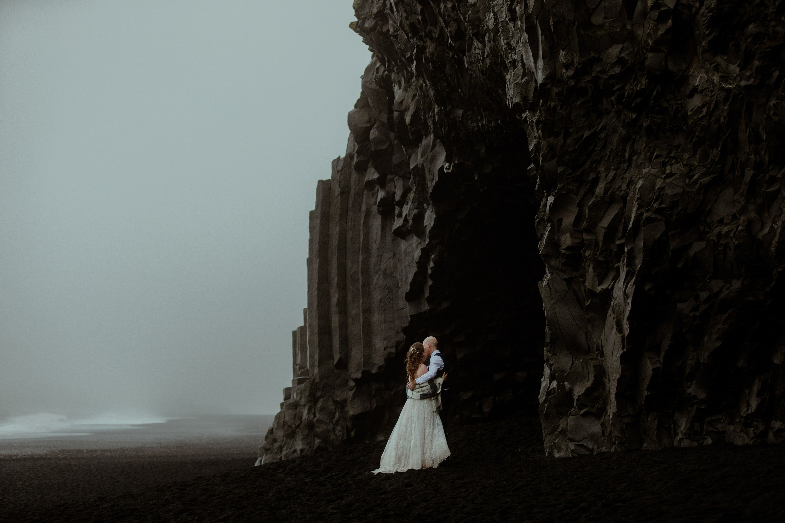 Iceland Elopement at Black Sand Beach. Iceland elopement photographer & videographer