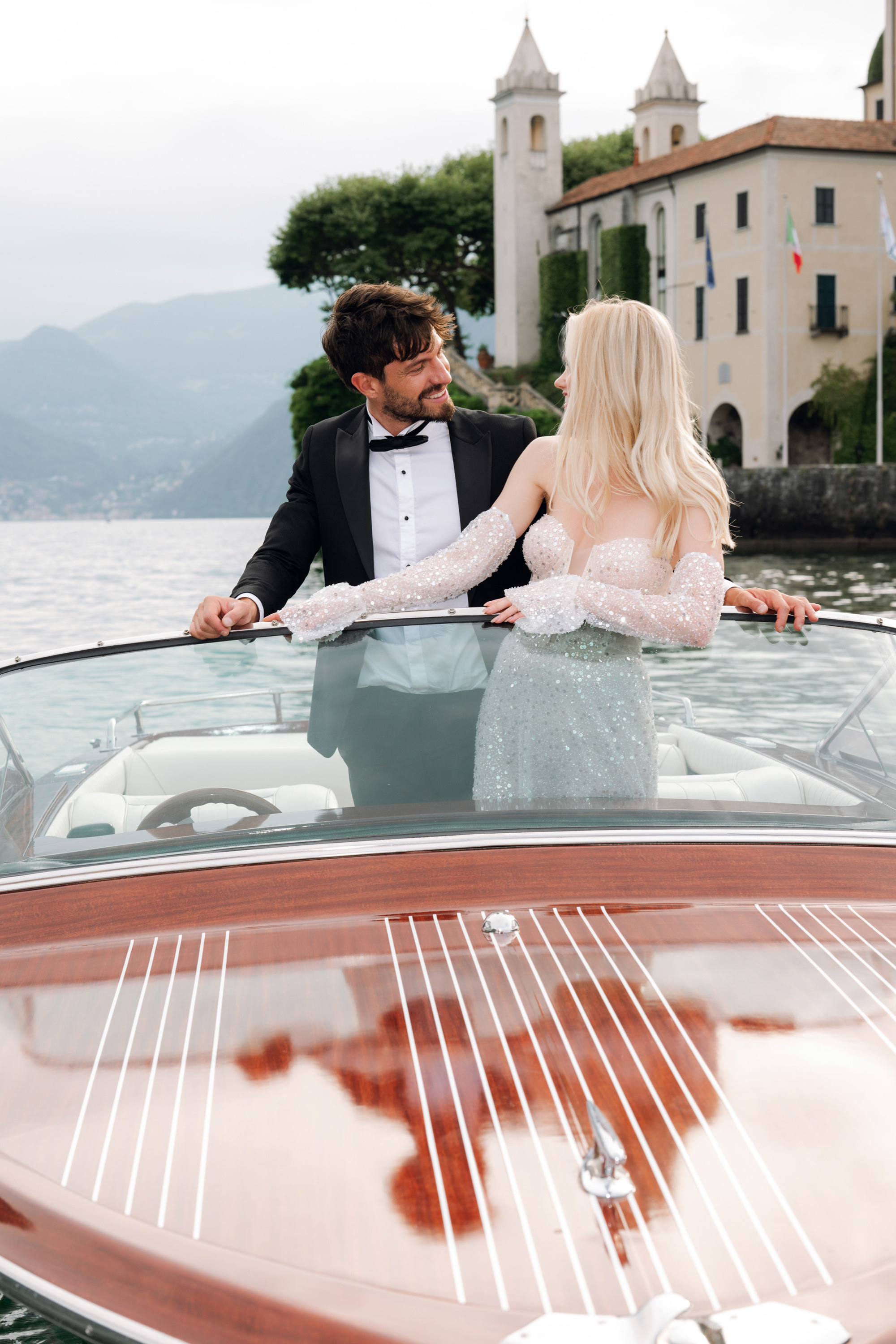a man and woman in a boat