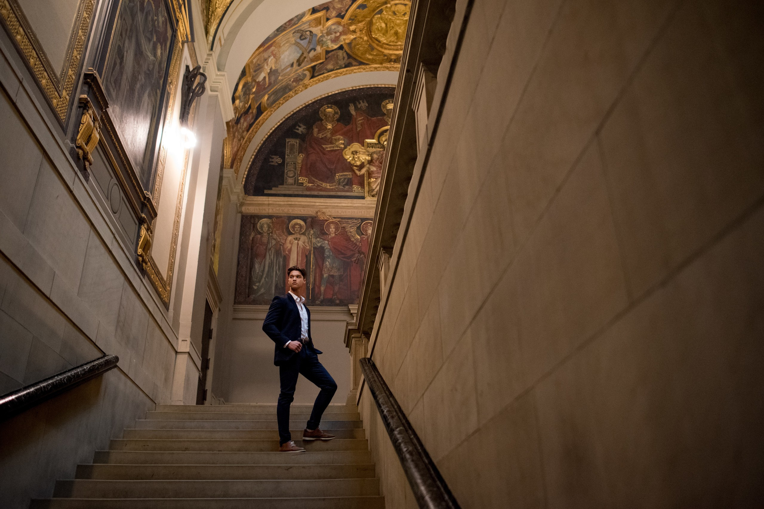 Capturing Boston’s Essence: John’s Photoshoot at Boston Public Library. Wedding photographer in Orlando, Boston & New York Anderson Marques