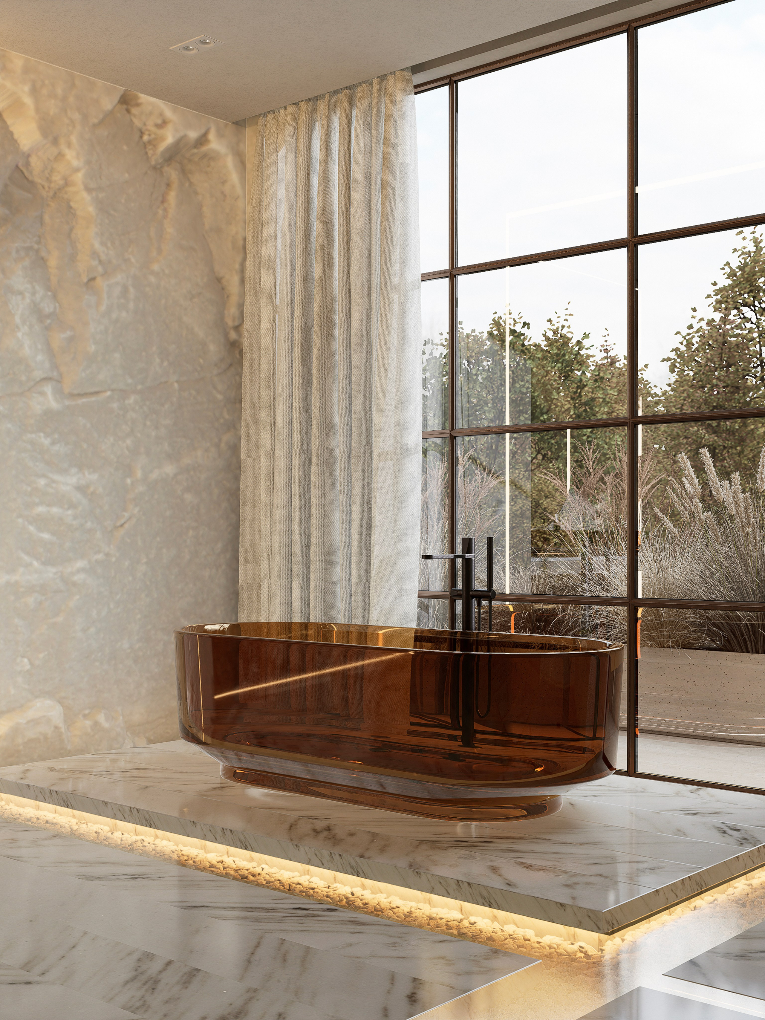 Pampas Decor-Inspired Bathroom. Liana Hasratyan | Architectural and Interior Design