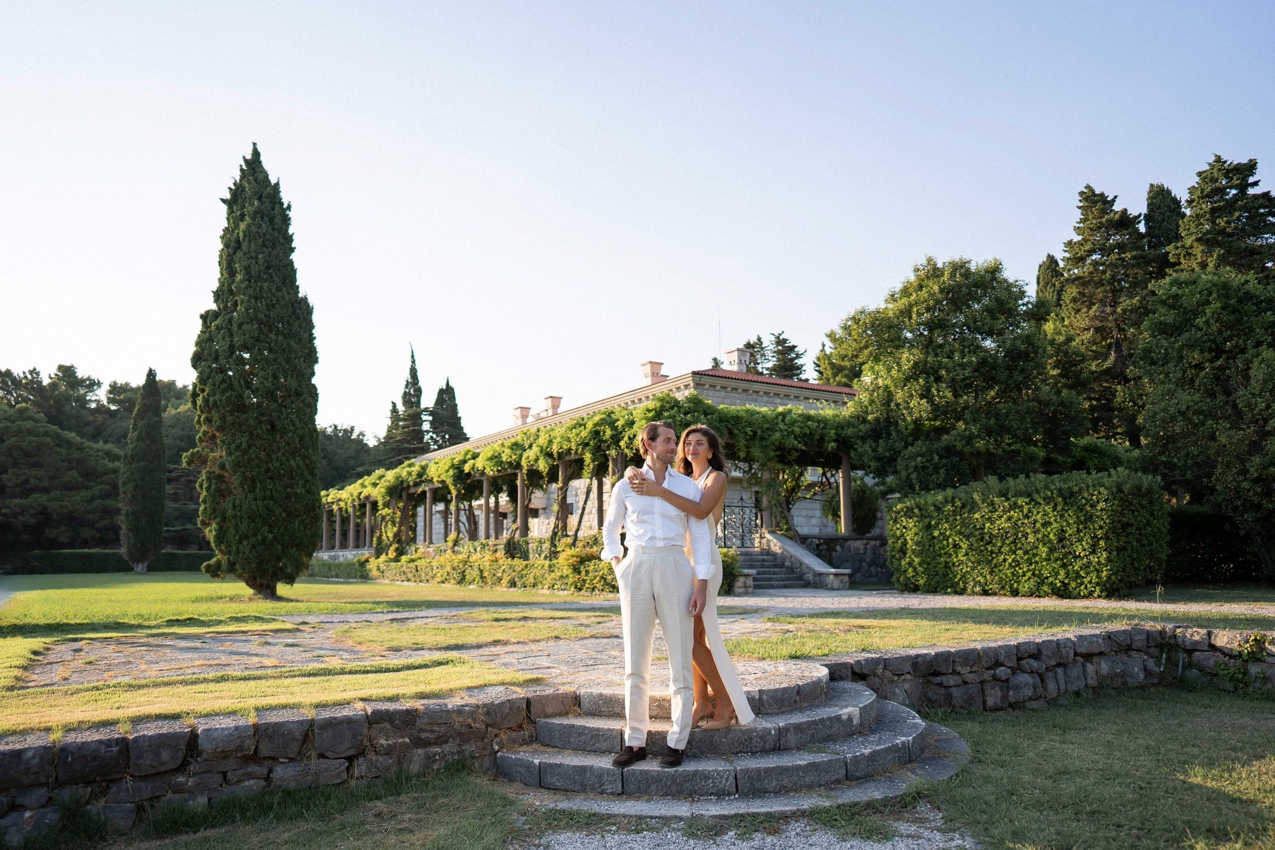 Fotoshoot i Miločer-parken ved Sveti Stefan, Montenegro