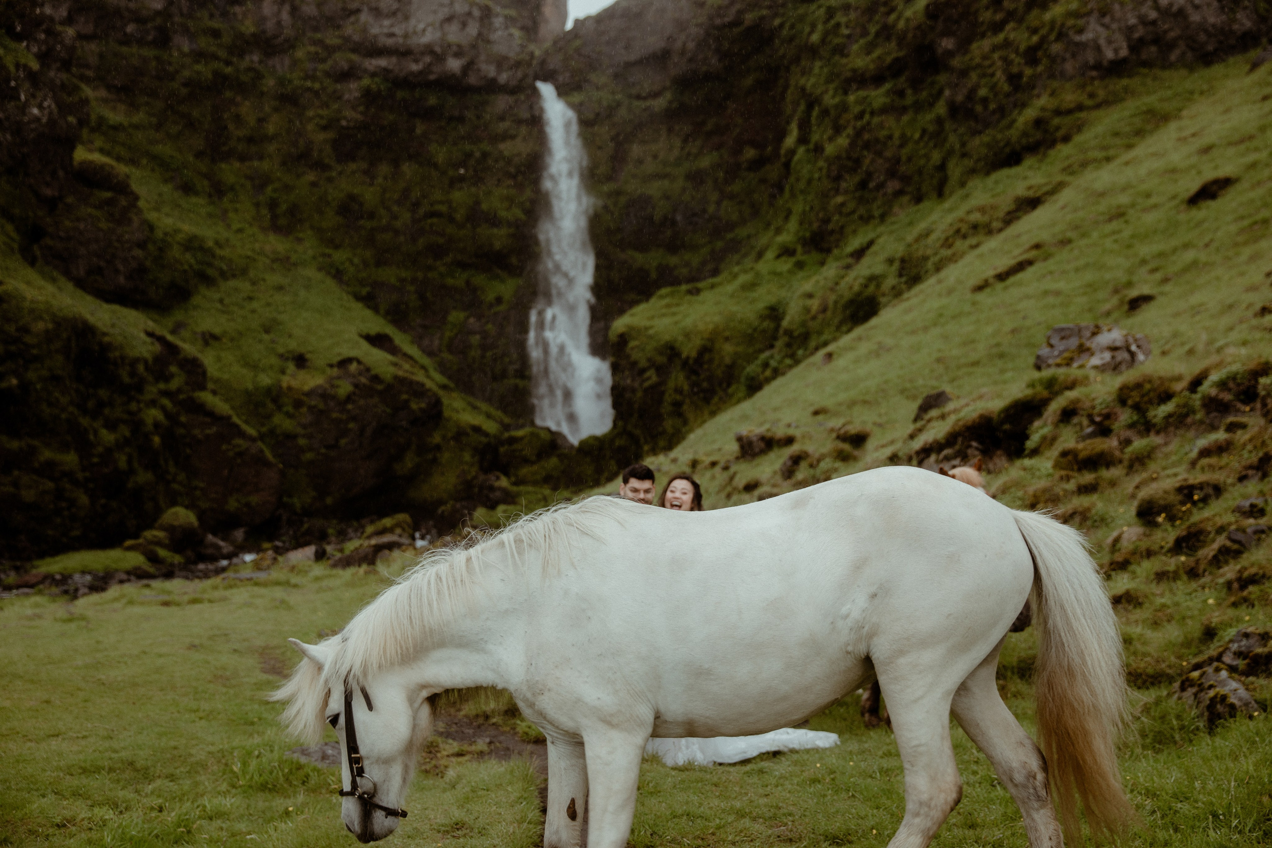 Elopement at Kvernufoss Waterfall. Iceland elopement photographer & videographer