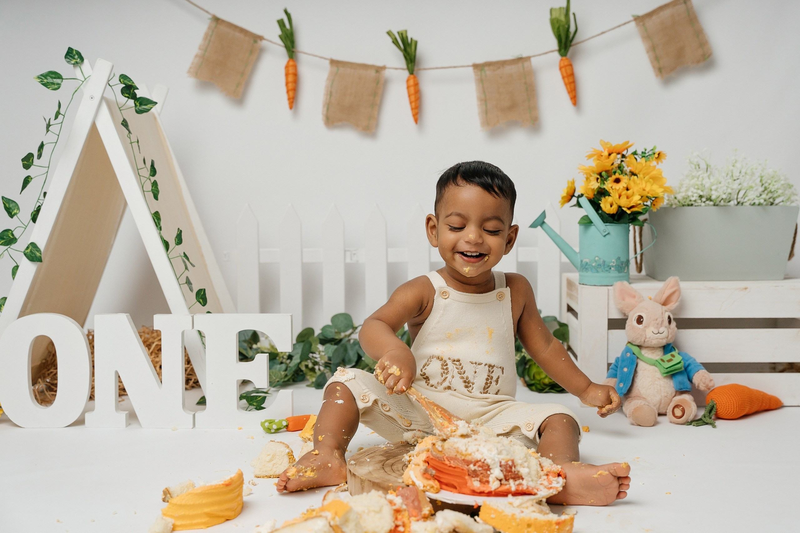Peter rabbit cake smash session. Newborn and family photographer. Hills District. Sydney