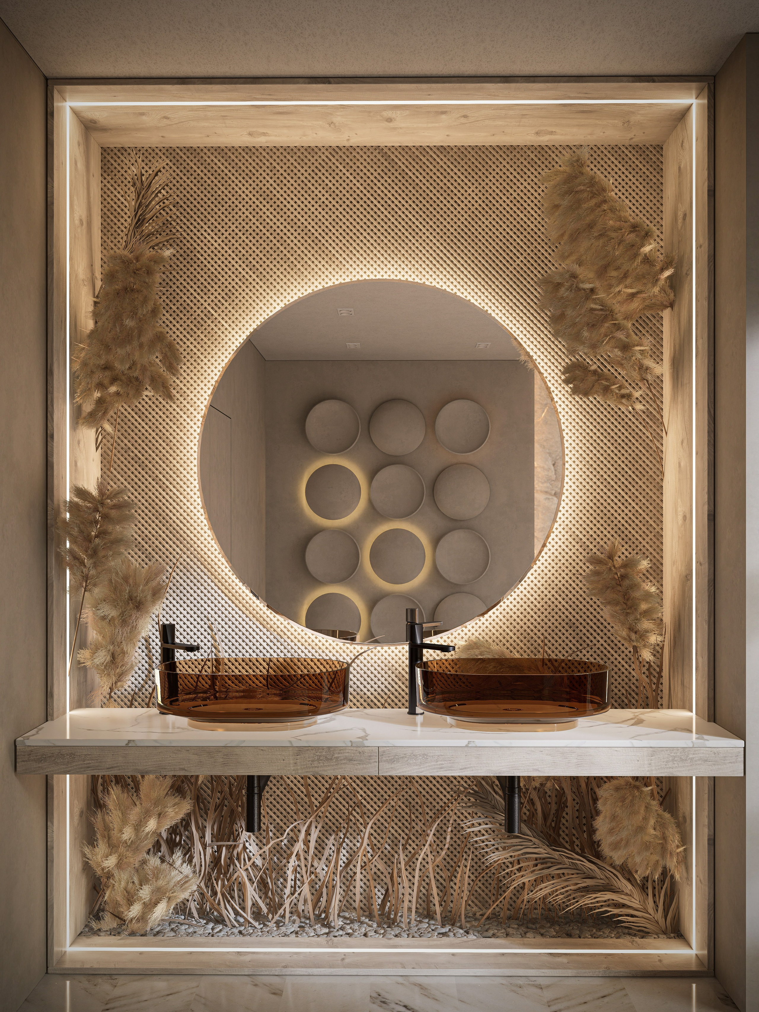 Pampas Decor-Inspired Bathroom. Liana Hasratyan | Architectural and Interior Design