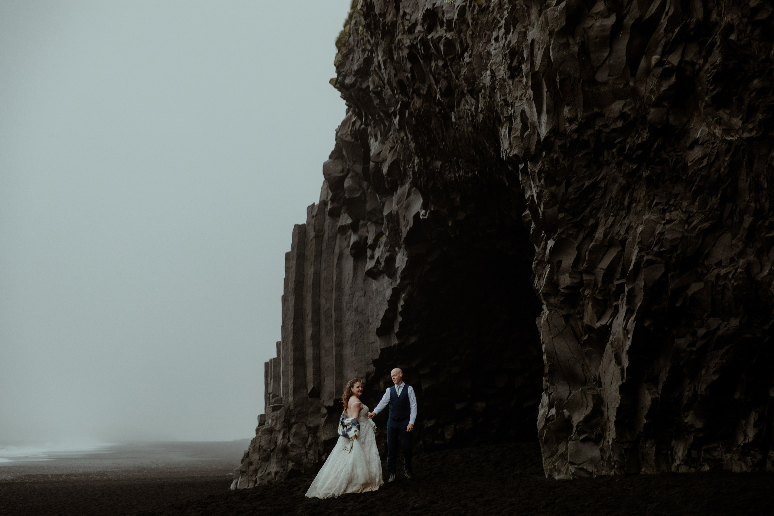Iceland Elopement at Black Sand Beach. Iceland elopement photographer & videographer