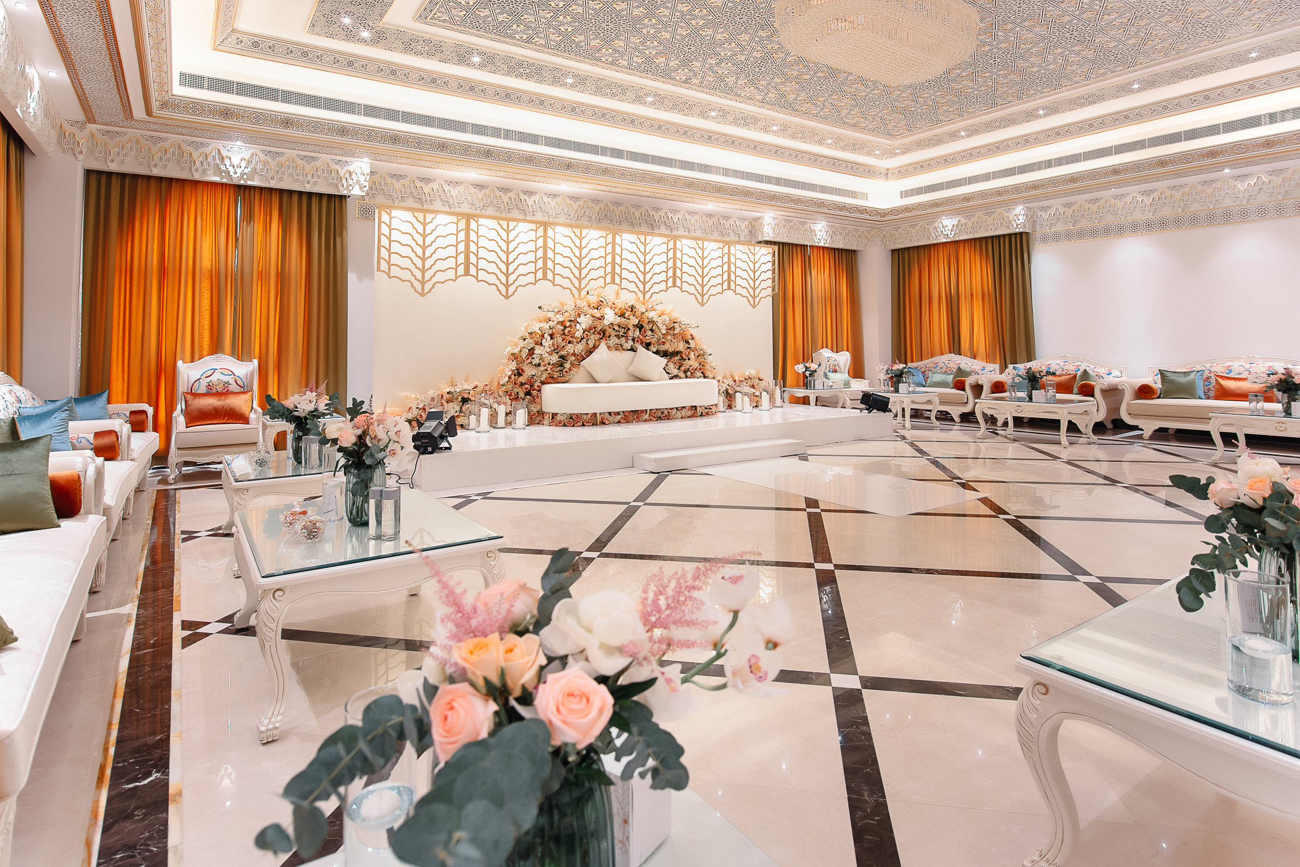 Home Gathering Wedding Set up. Wedding female photo and video studio in UAE