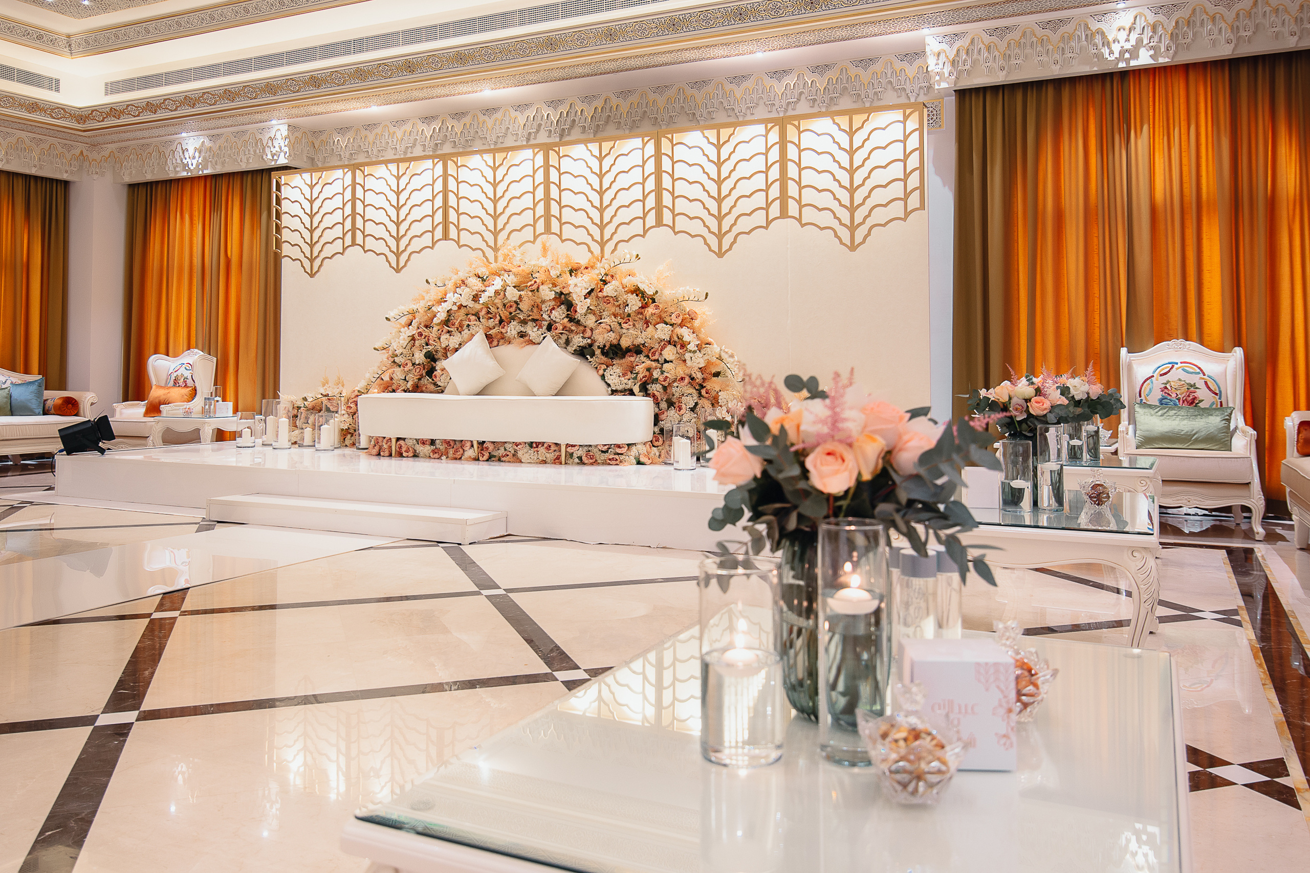 Home Gathering Wedding Set up. Wedding female photo and video studio in UAE