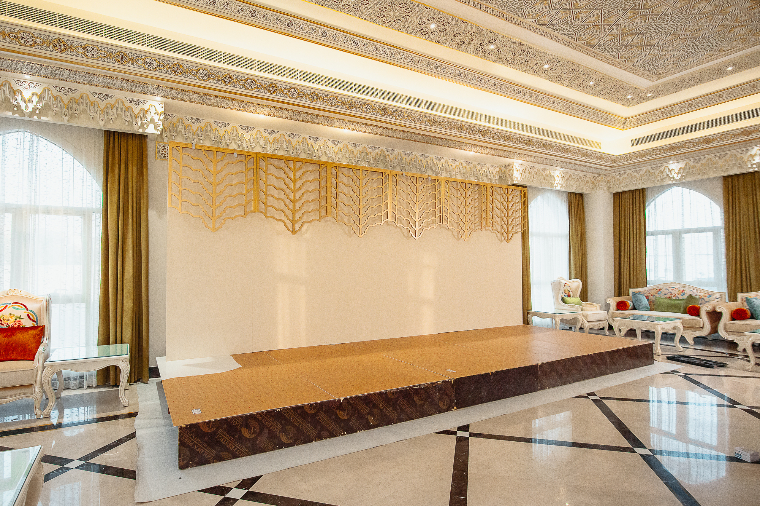 Home Gathering Wedding Set up. Wedding female photo and video studio in UAE