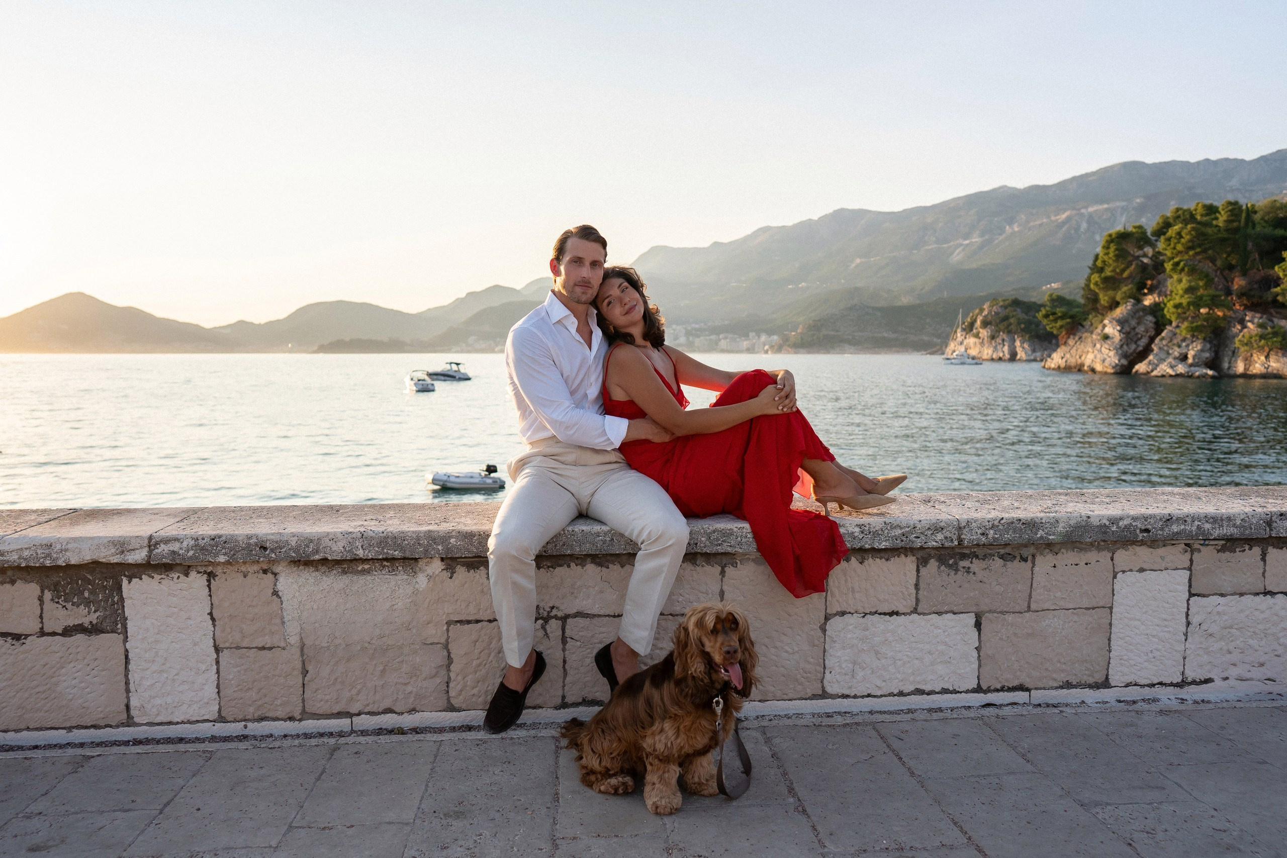 Fotoshoot i Miločer-parken ved Sveti Stefan, Montenegro