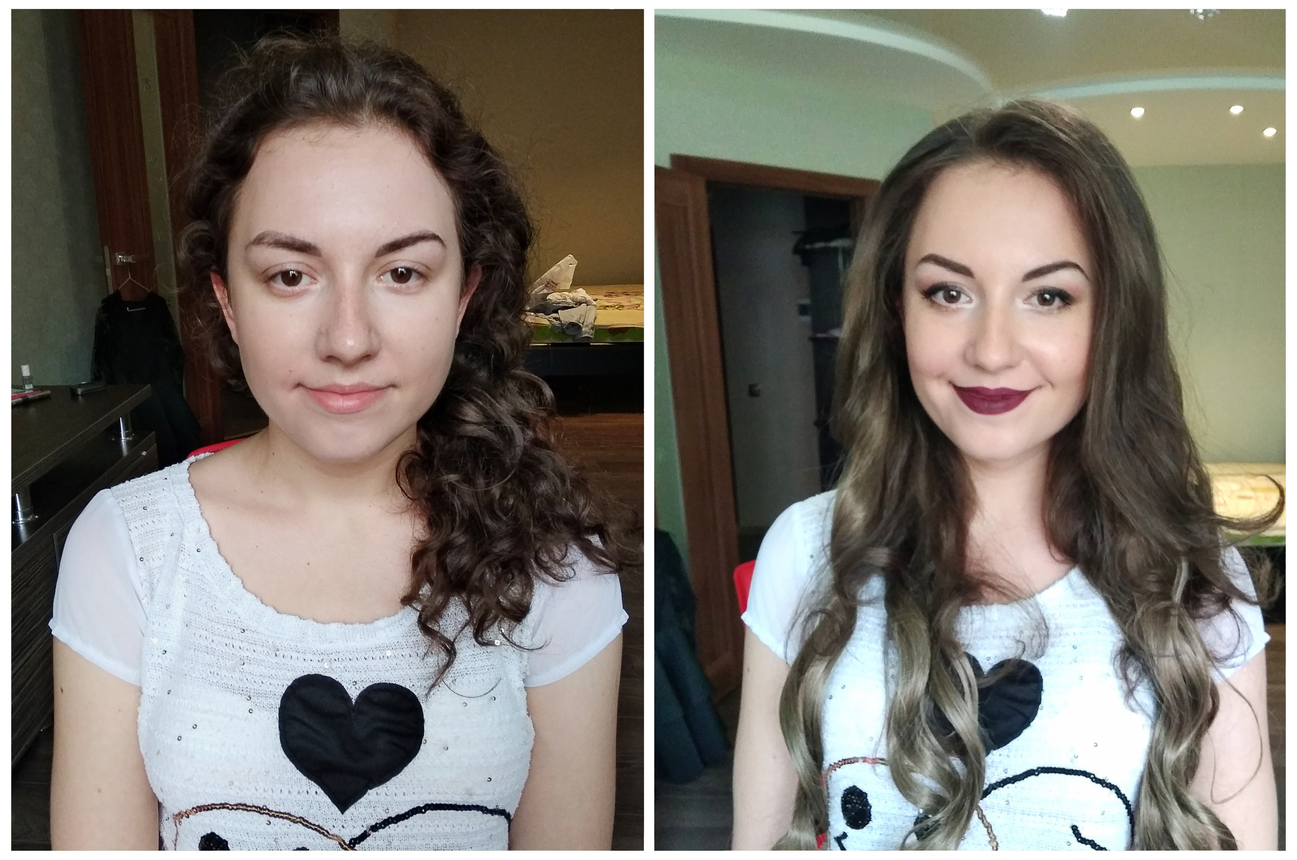 Before/after makeup in Montenegro. Makeup artist and hairdresser in Montenegro Nadia Lia