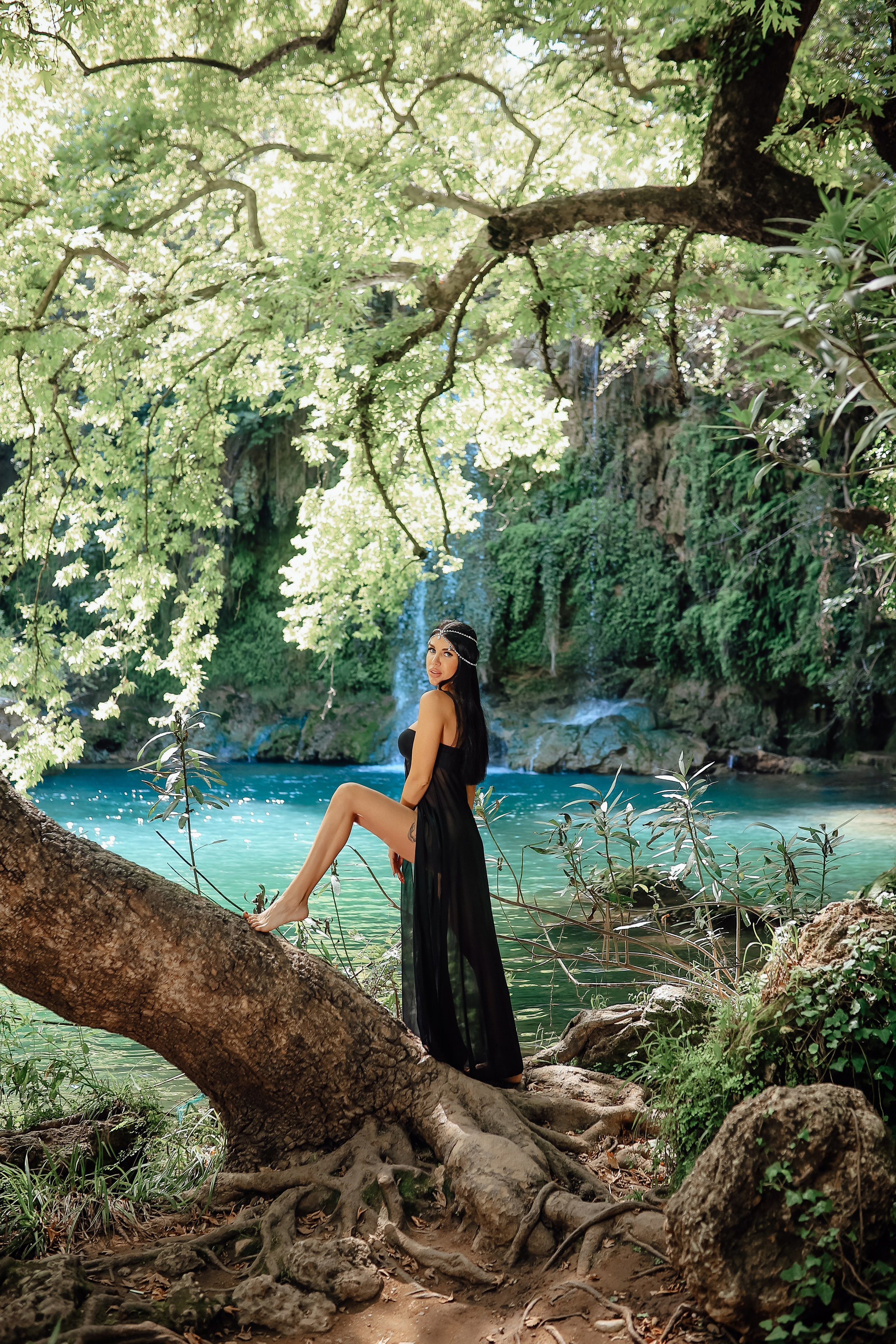 Photoshooting at Kurshunlu waterfall. Photographer in Turkey, Antalya, Kemer, Belek, Side, Kas, Fethiye
