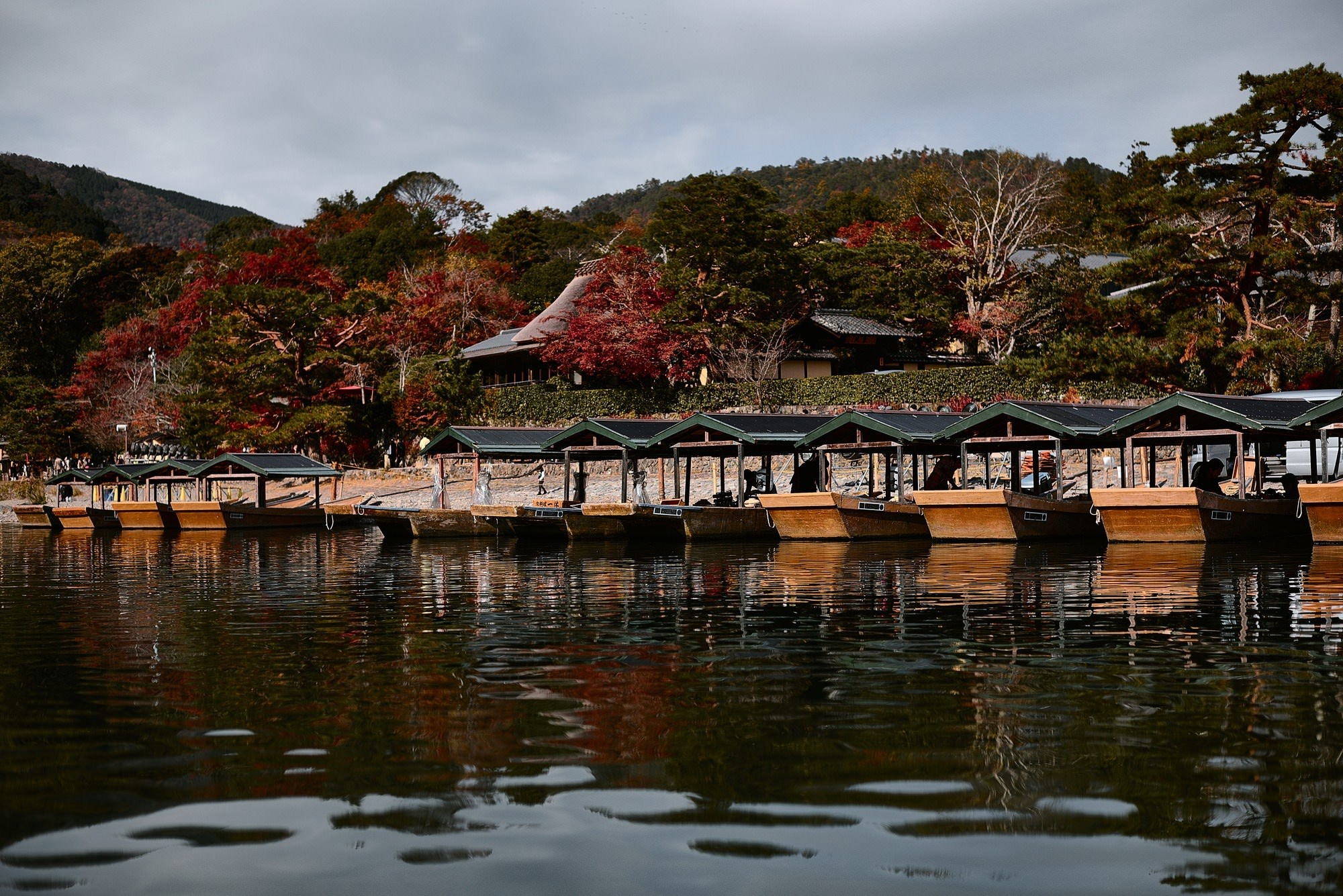 Arashiyama mountains autumn colors Japan