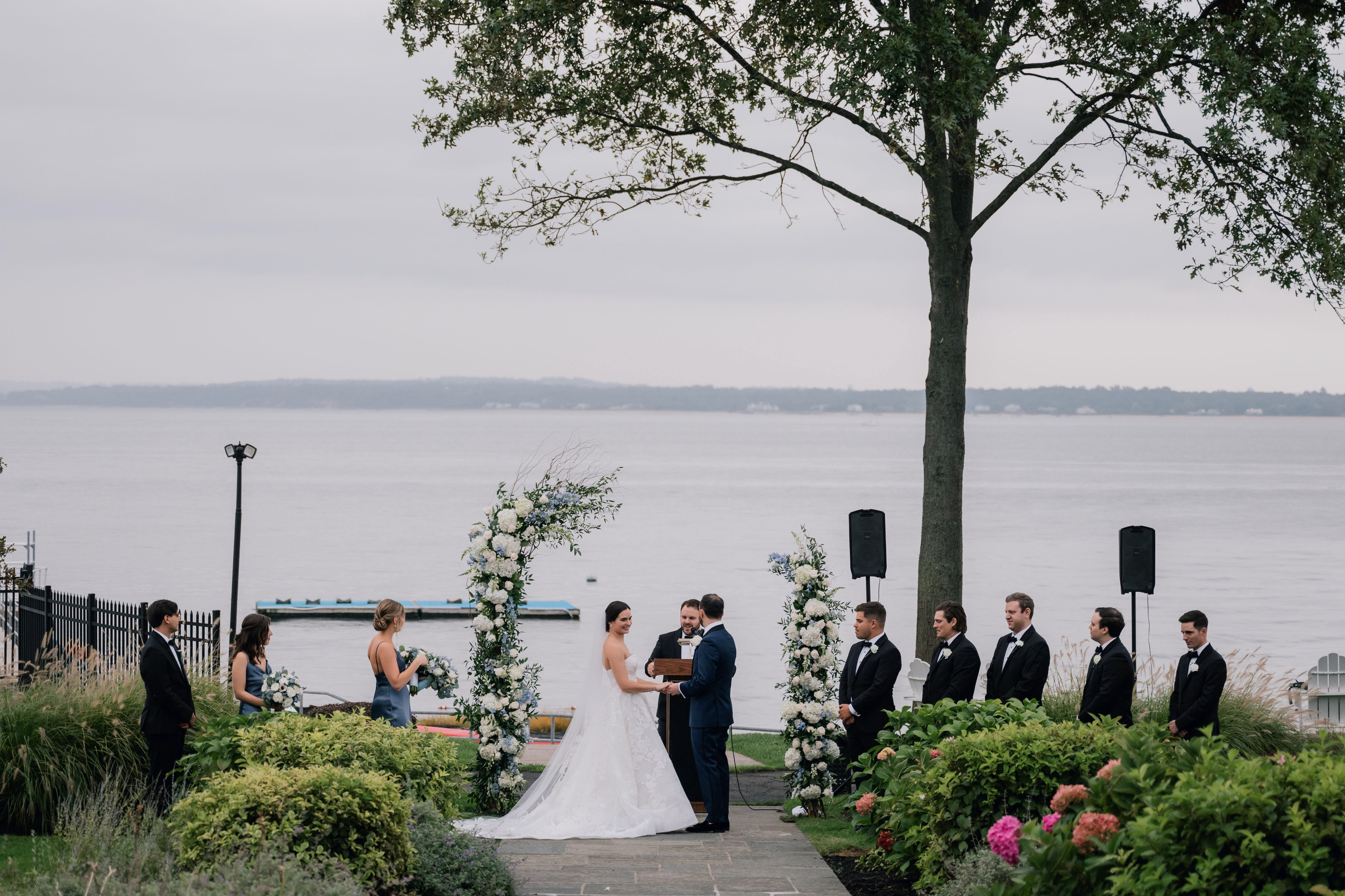 a couple getting married at their wedding ceremony