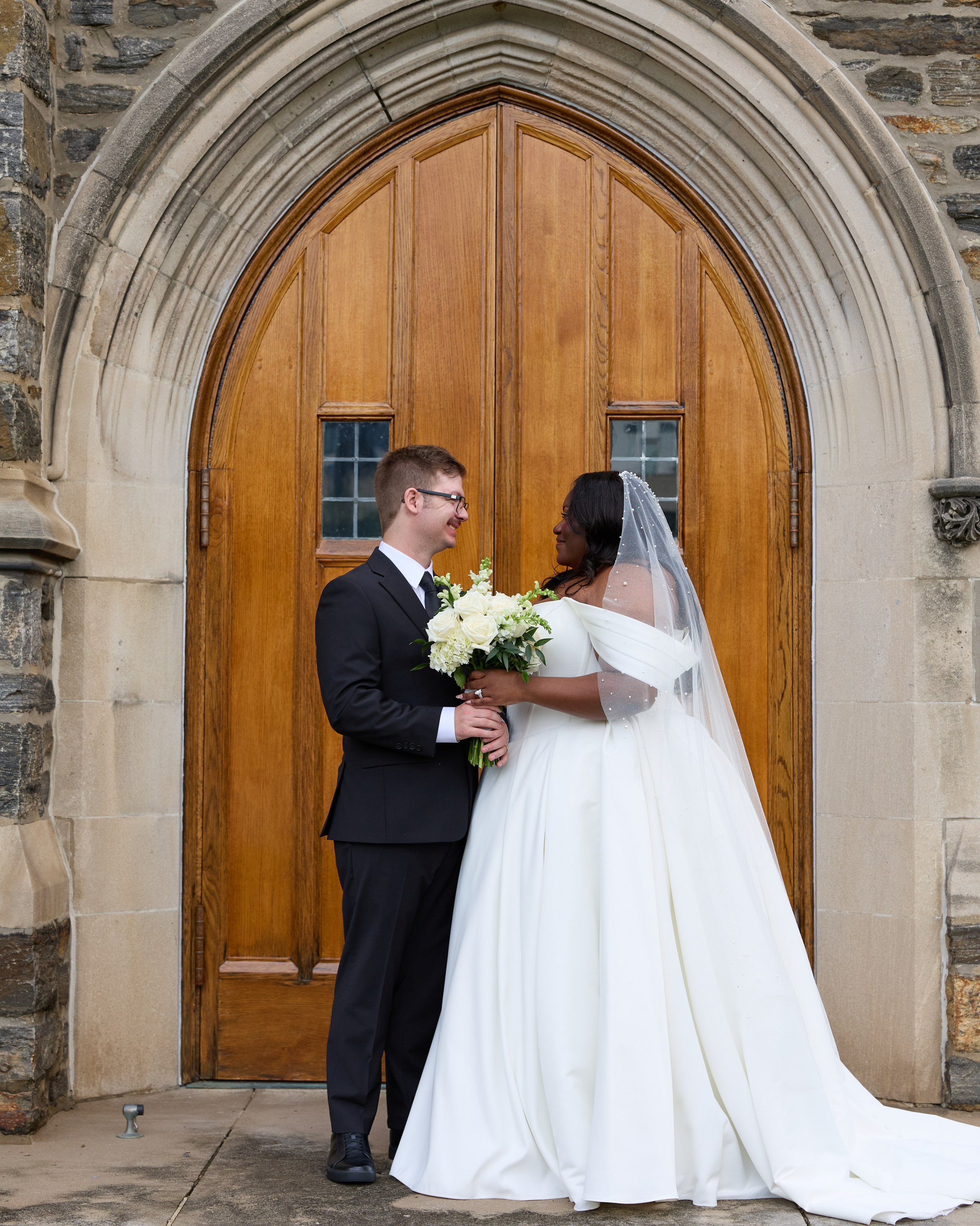 Bride and groom celebrating after micro wedding in Columbus Ohio