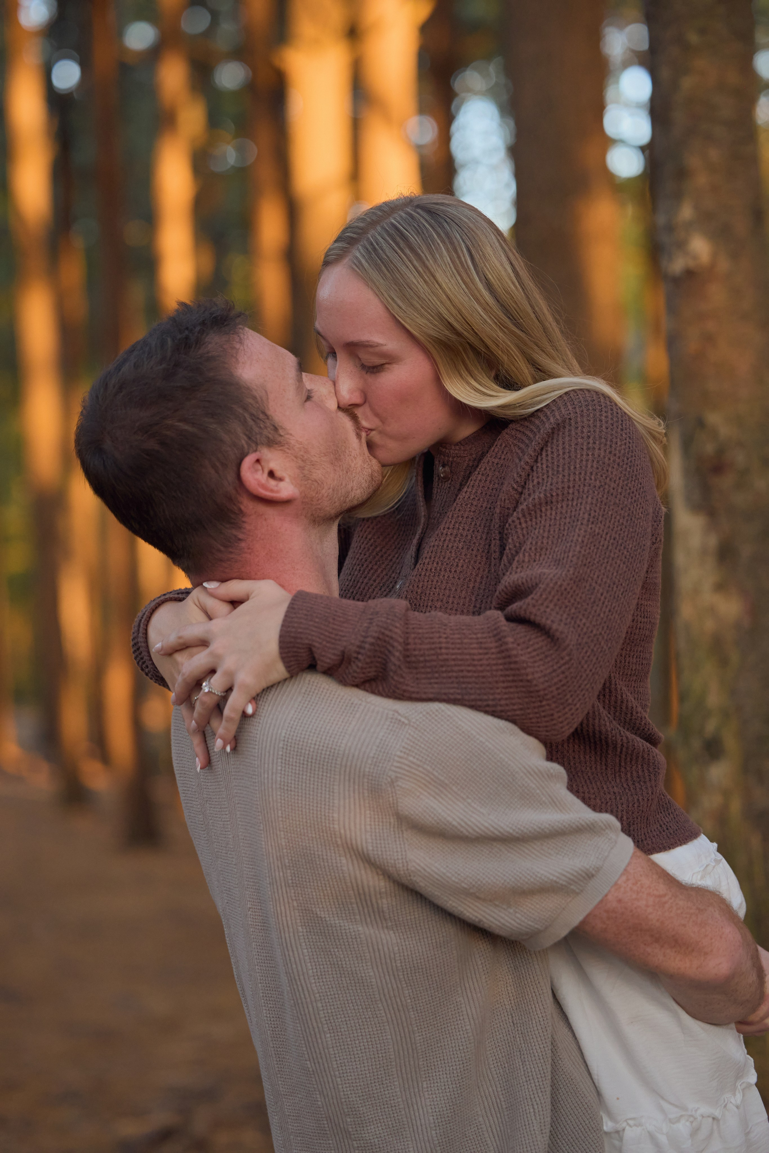 Intimate couple portraits in the woods at Hoover Dam