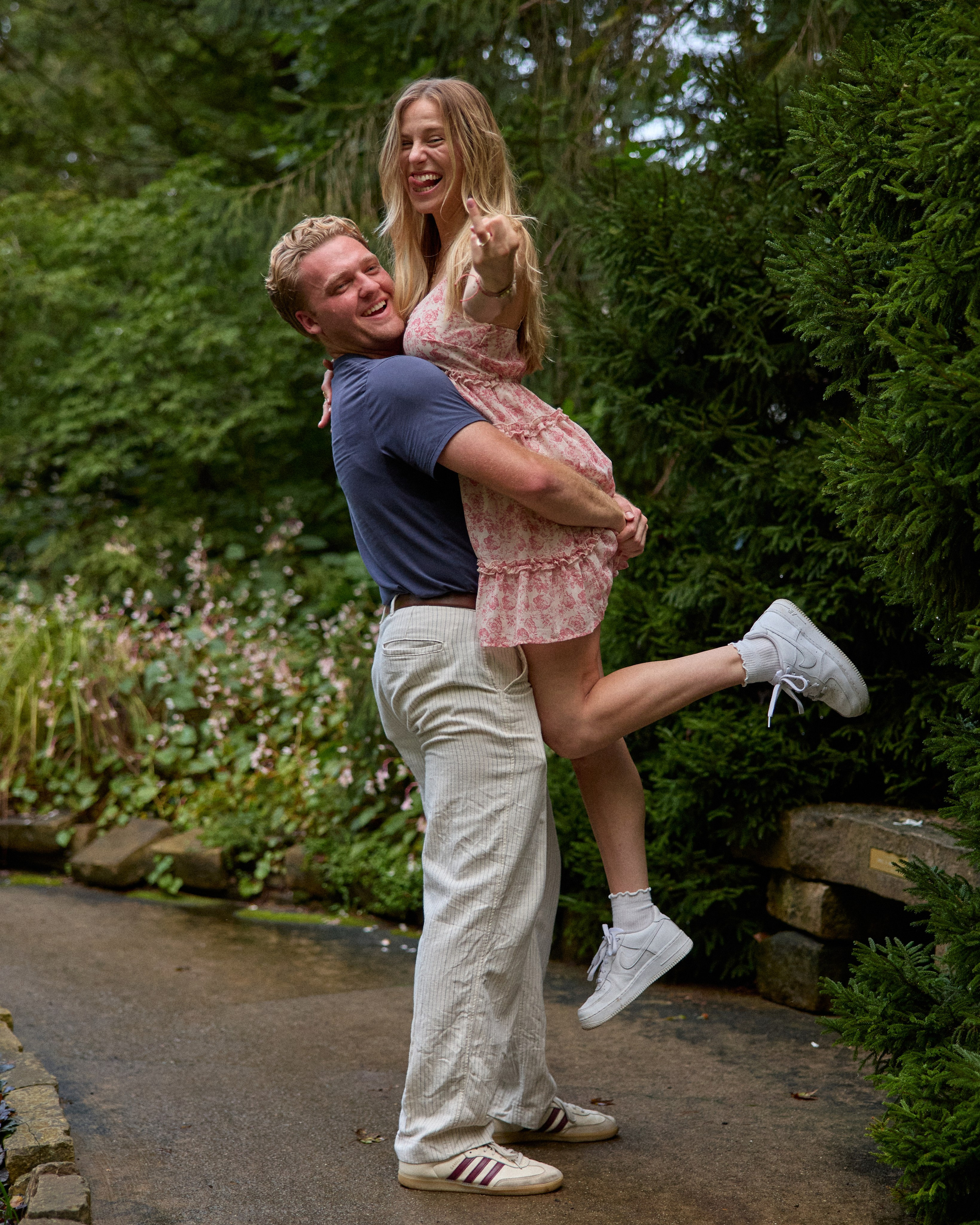 Laughing lift in the gardens of Inniswood Metro Park in Westerville, Ohio