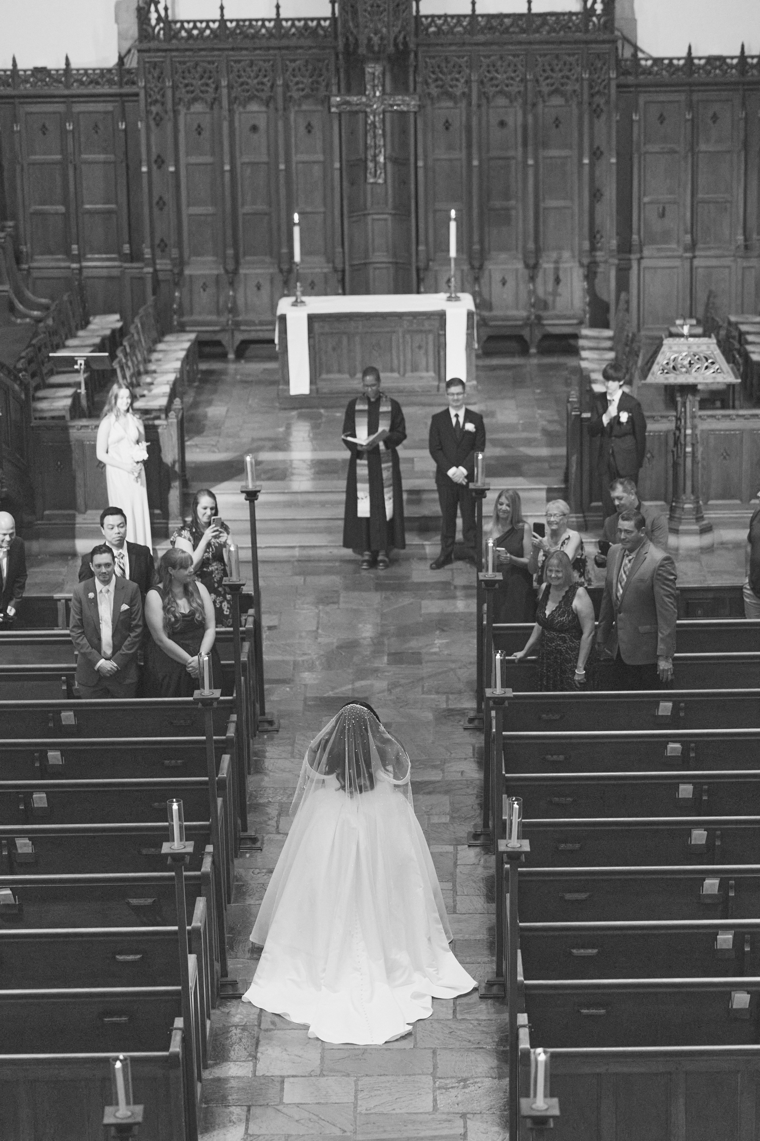 Family celebrating with newlyweds at a small wedding in Central Ohio