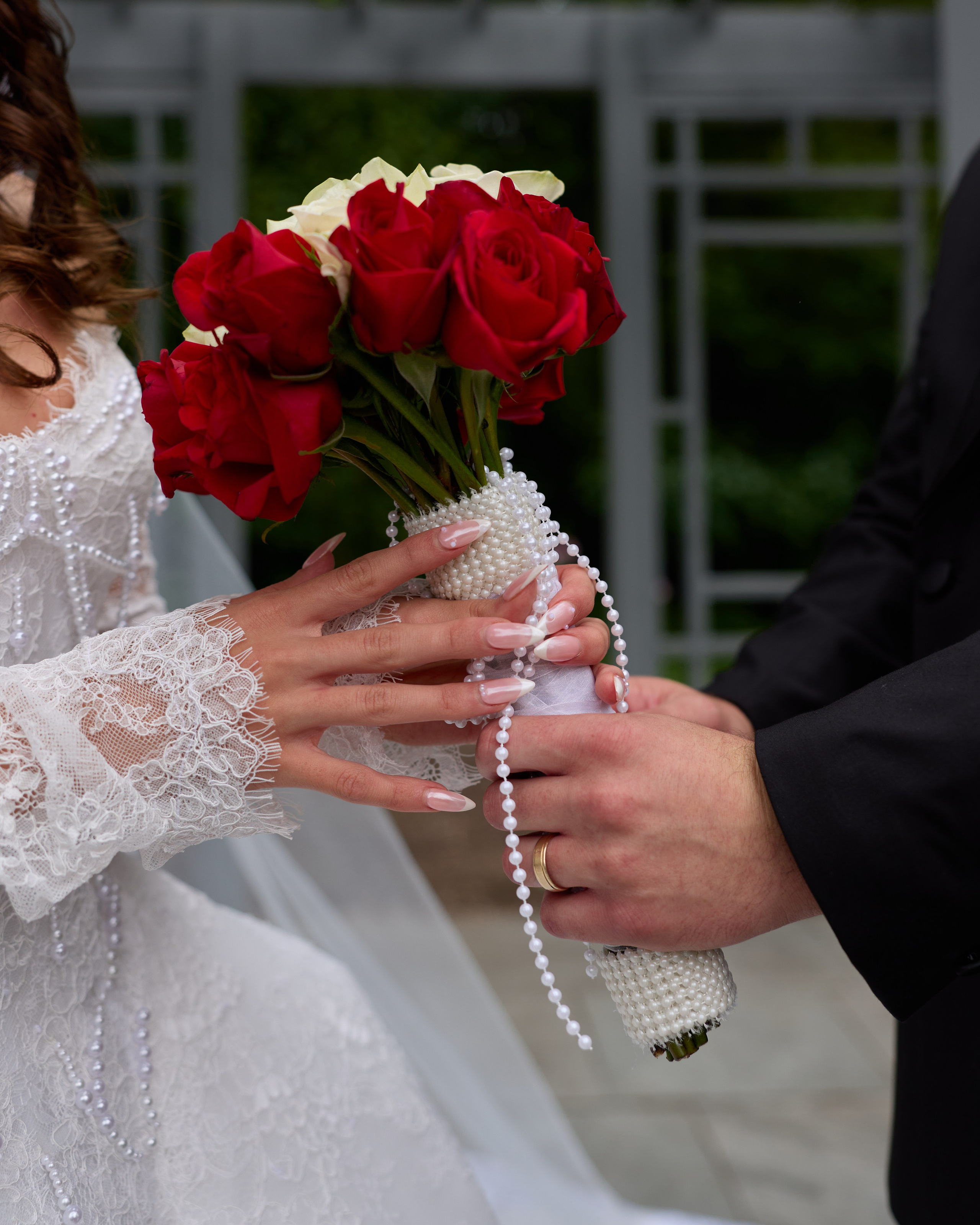 Groom waiting for his bride during an emotional wedding ceremony in Columbus