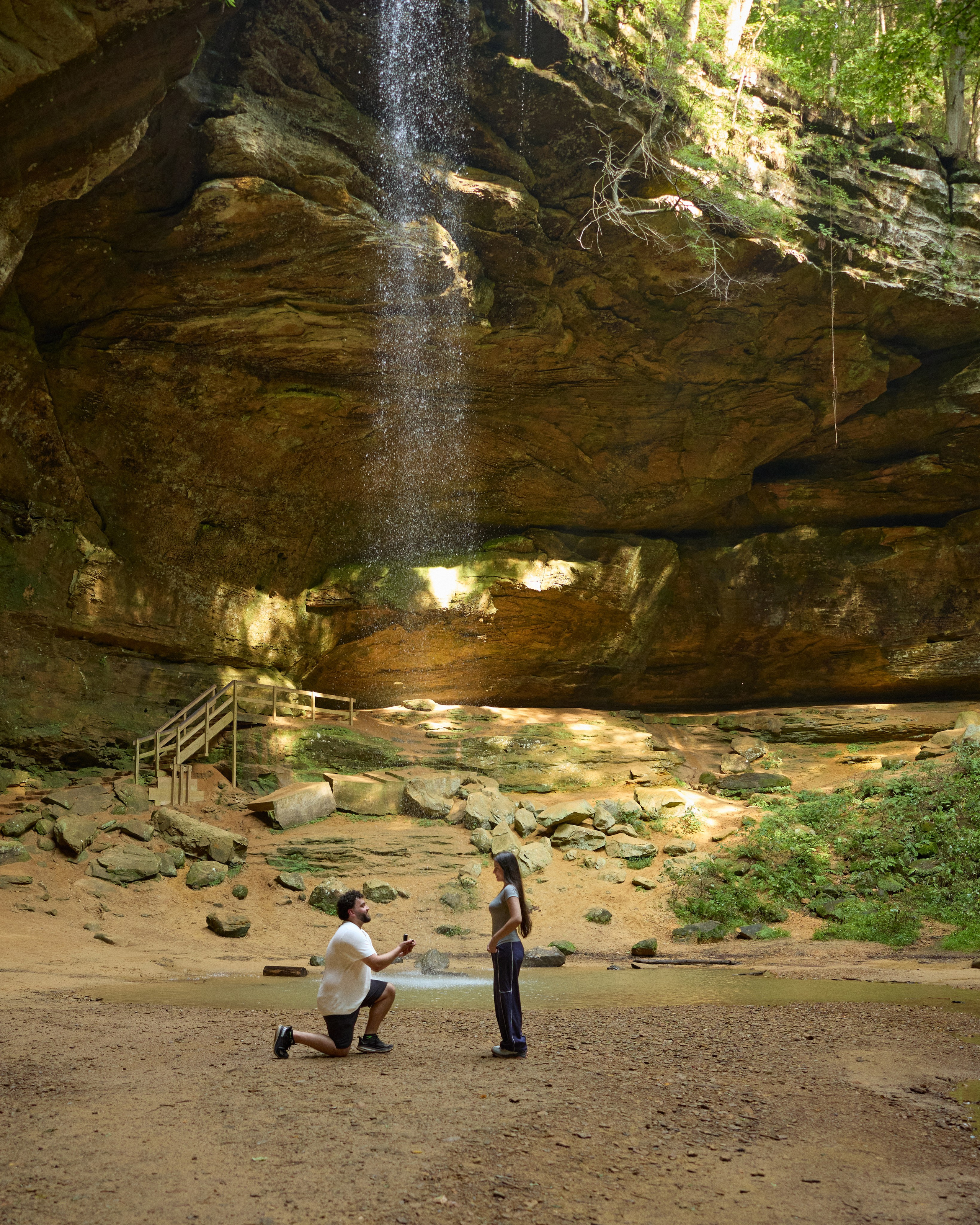 Hocking Hills Waterfall Proposal | Ohio Proposal Photographer