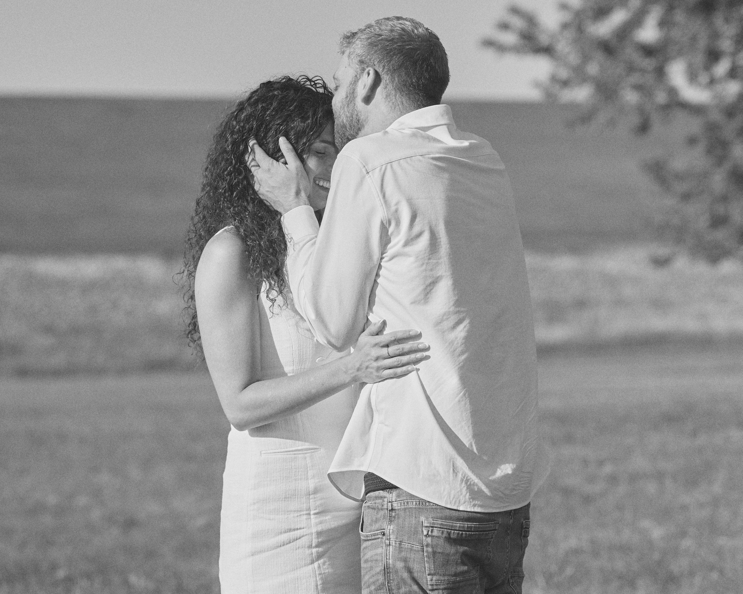 Black and white embrace in a field at Alum Creek, Ohio