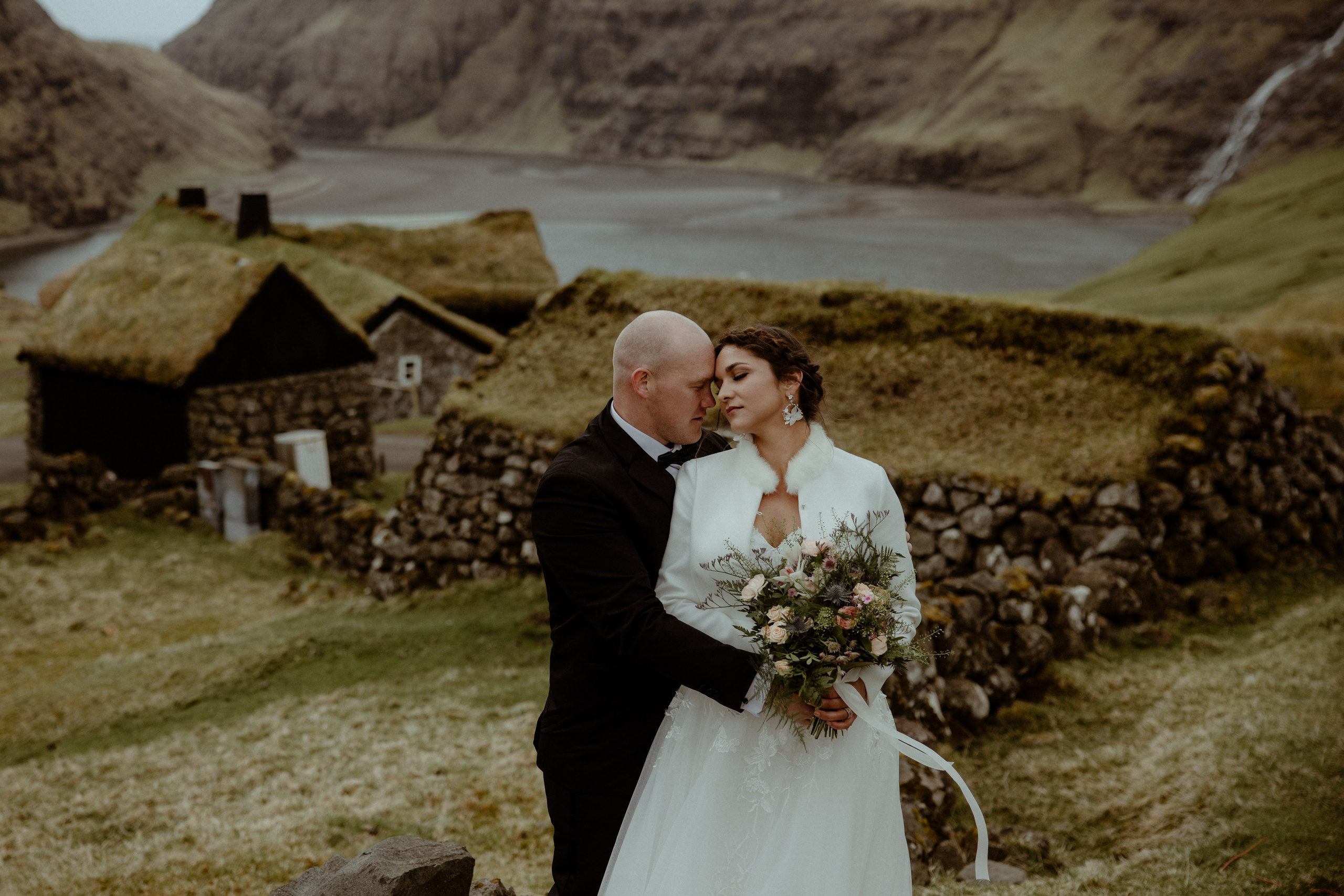 Elope at Faroe islands to celebrate 10 years anniversary. Iceland elopement photographer & videographer
