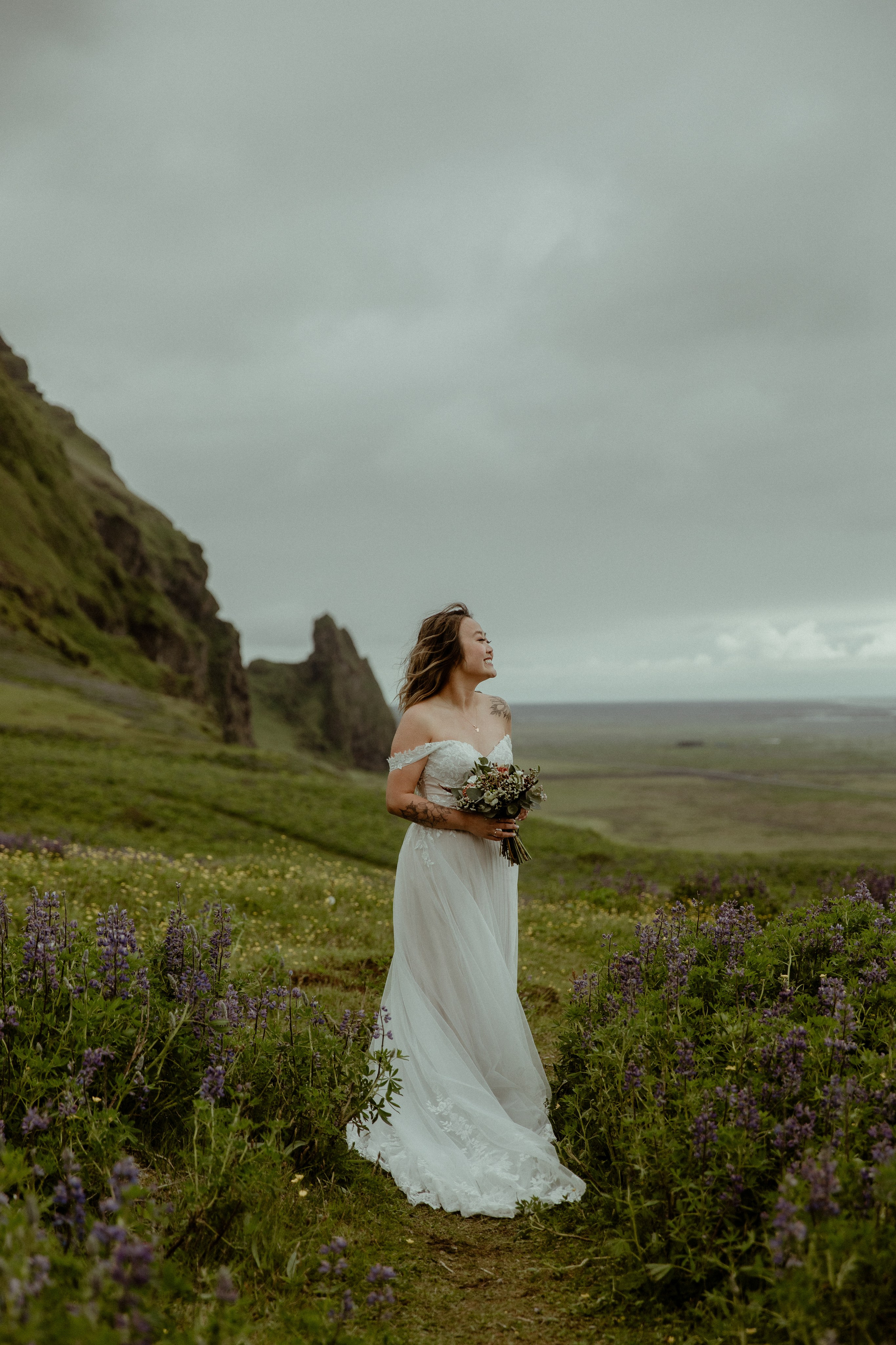 Elopement at Kvernufoss Waterfall. Iceland elopement photographer & videographer