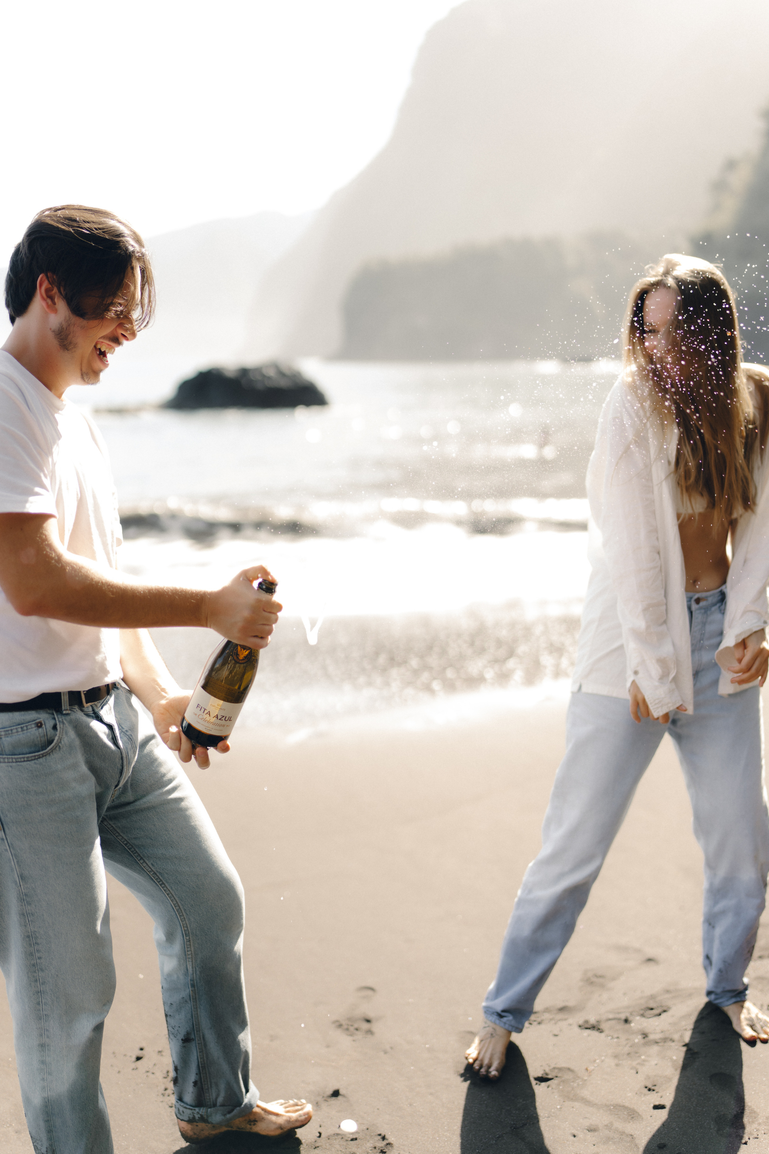 Exploring the Magic of Seixal Beach with two lovers. Wedding photographer and videographer based in Timisoara, Romania
